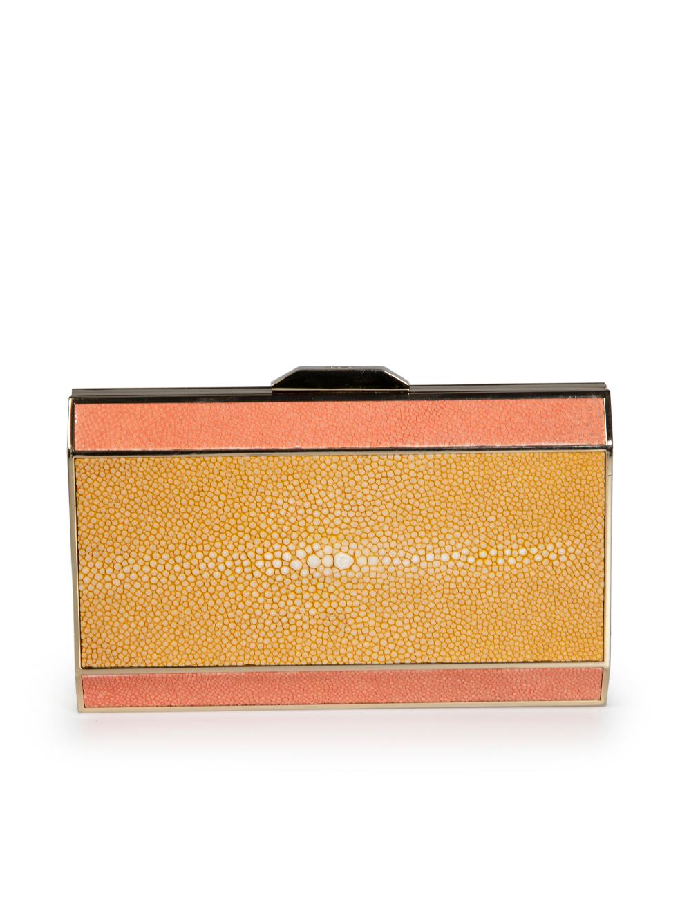 Anya Hindmarch Yellow Stingray Metal Box Clutch In Excellent Condition For Sale In London, GB