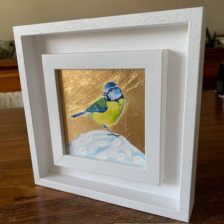 Herrerillo común 4 y Martín pescador pequeño, Díptico sobre la luna, Aves en venta 8