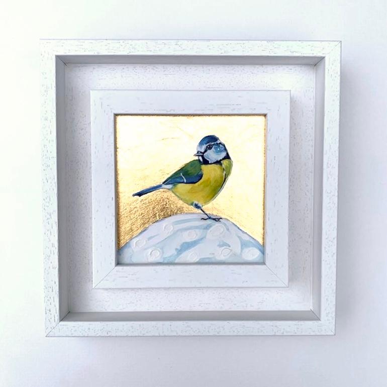 Herrerillo común 4 y Martín pescador pequeño, Díptico sobre la luna, Aves en venta 3