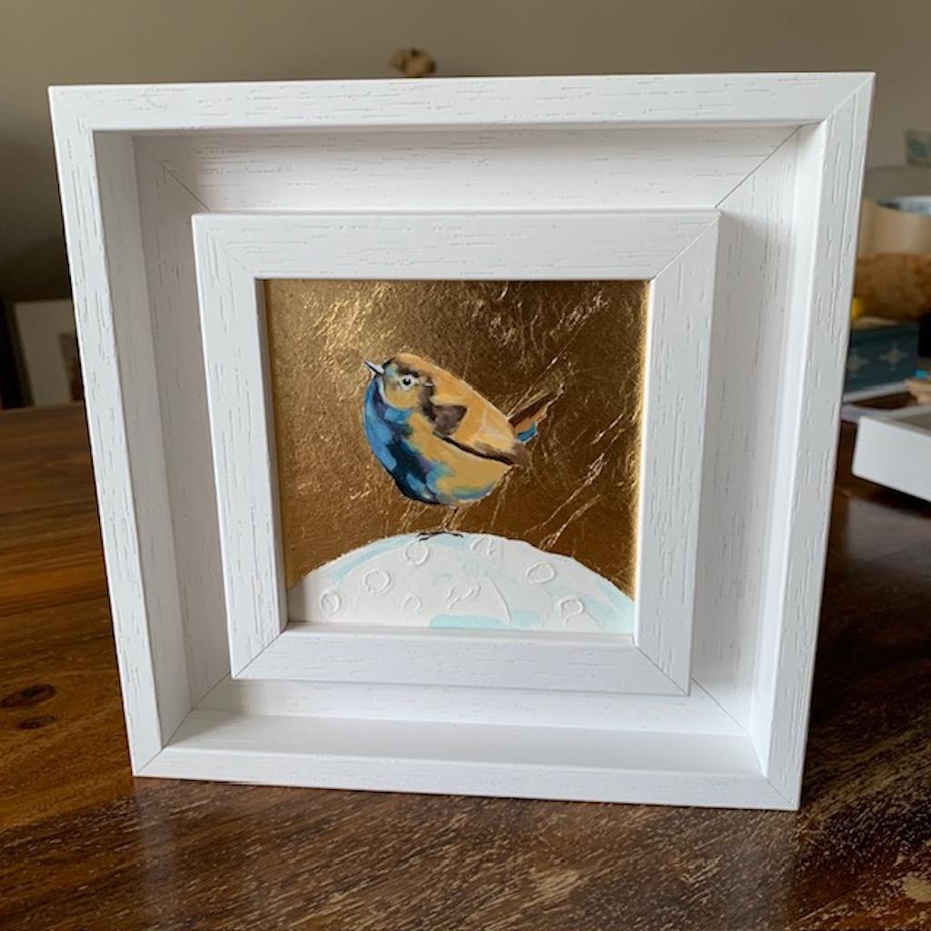 Little Wren 3, Over, Over The Moon, Pájaros, Arte animal, Naturaleza, Pan de oro 5