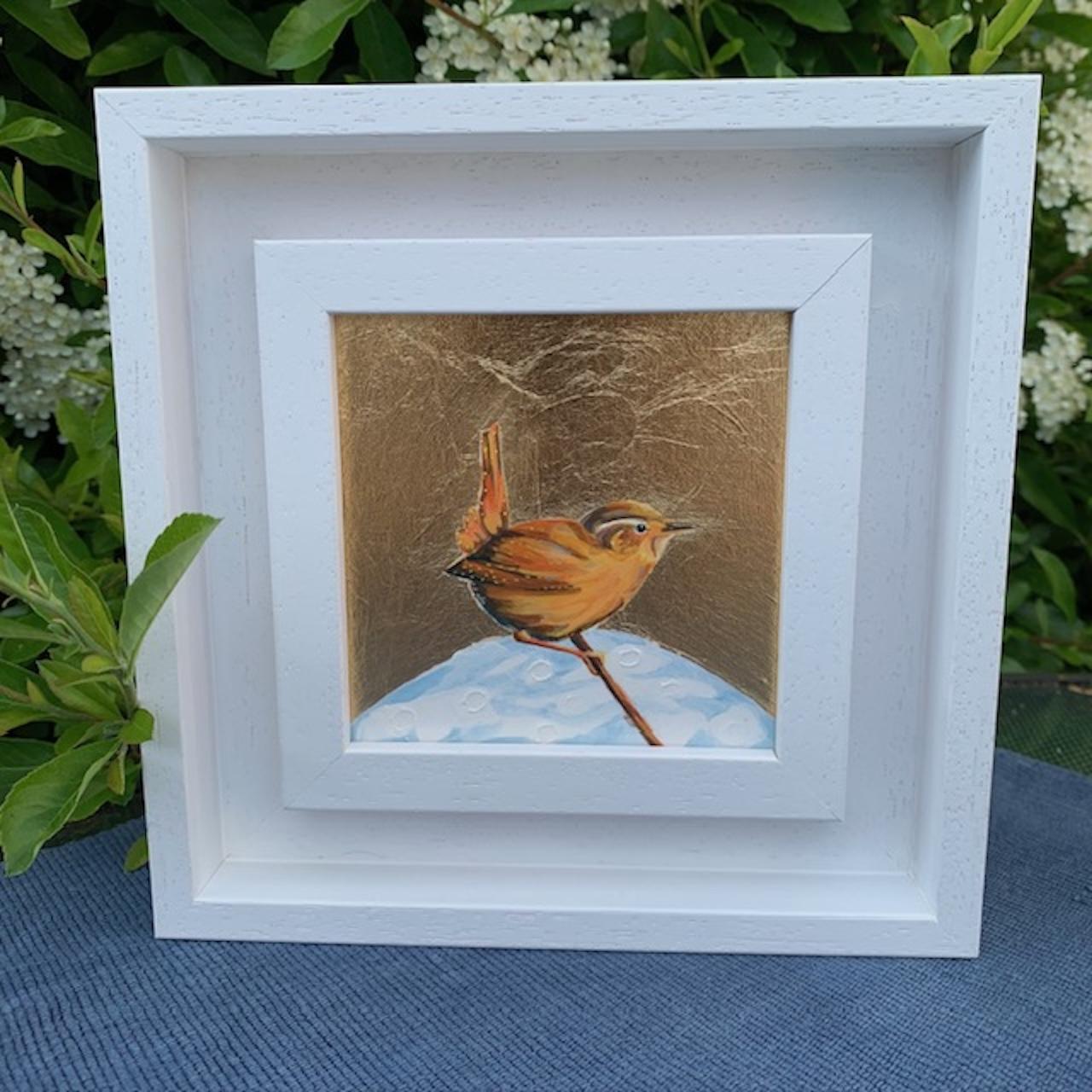 Little Wren 4, Over The Moon, Pájaro, Naturaleza, Animales, Oro en venta 3