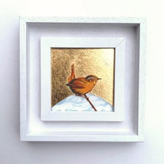 Little Wren 4, Over The Moon, Bird, Nature, Animals, Gold