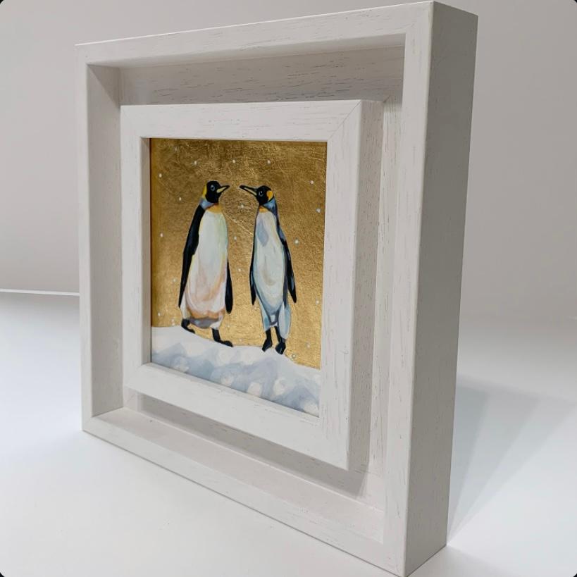 Penguin Love. Pippin & Pip Catching UP, Original painting, nature, animal For Sale 2