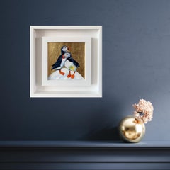 Puffin Duo, Over the Moon, Bird, Nature, Animals, Original painting