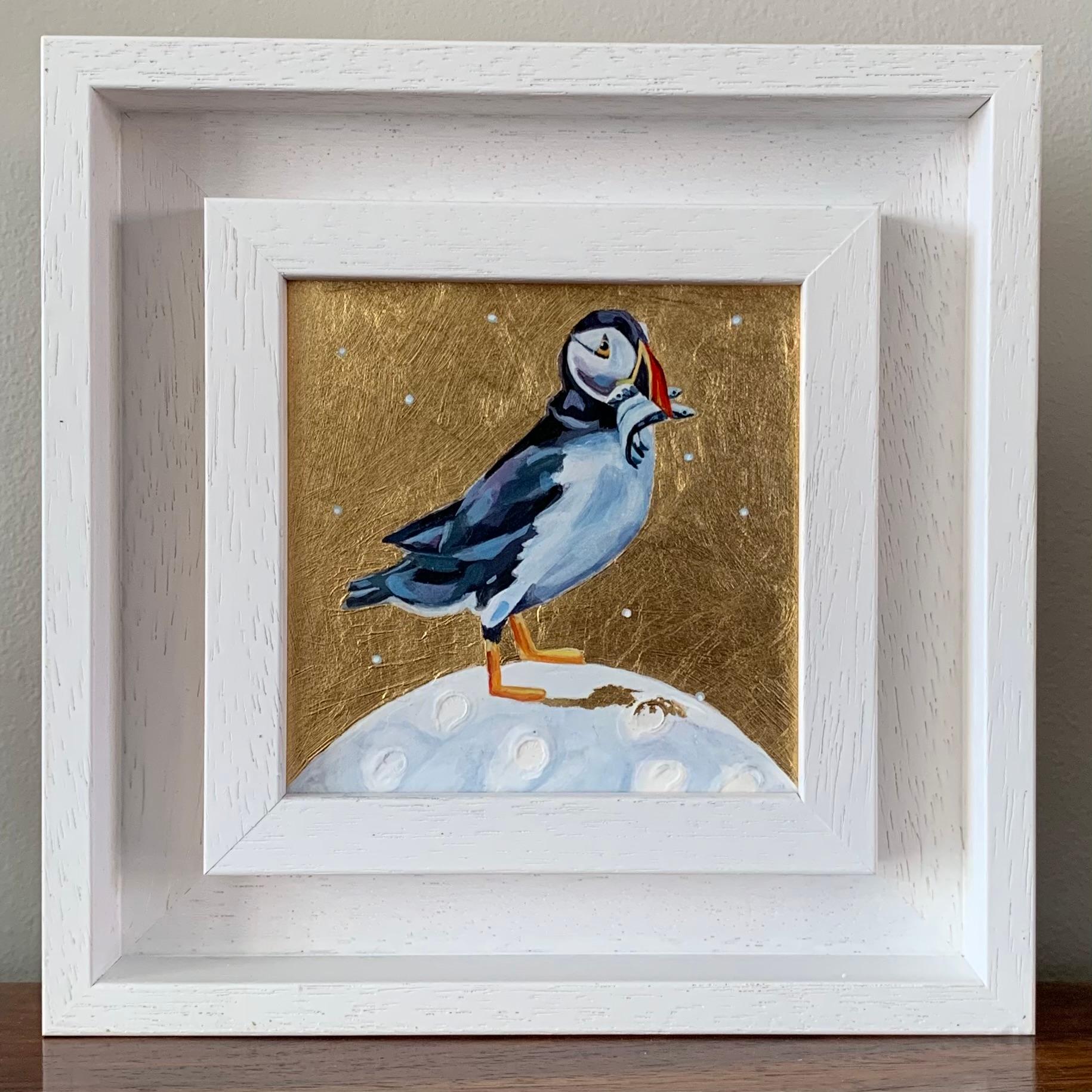 Puffin Fluffin, Uccello, Nature, Animali, Pittura originale - Painting Contemporaneo di Anya Simmons