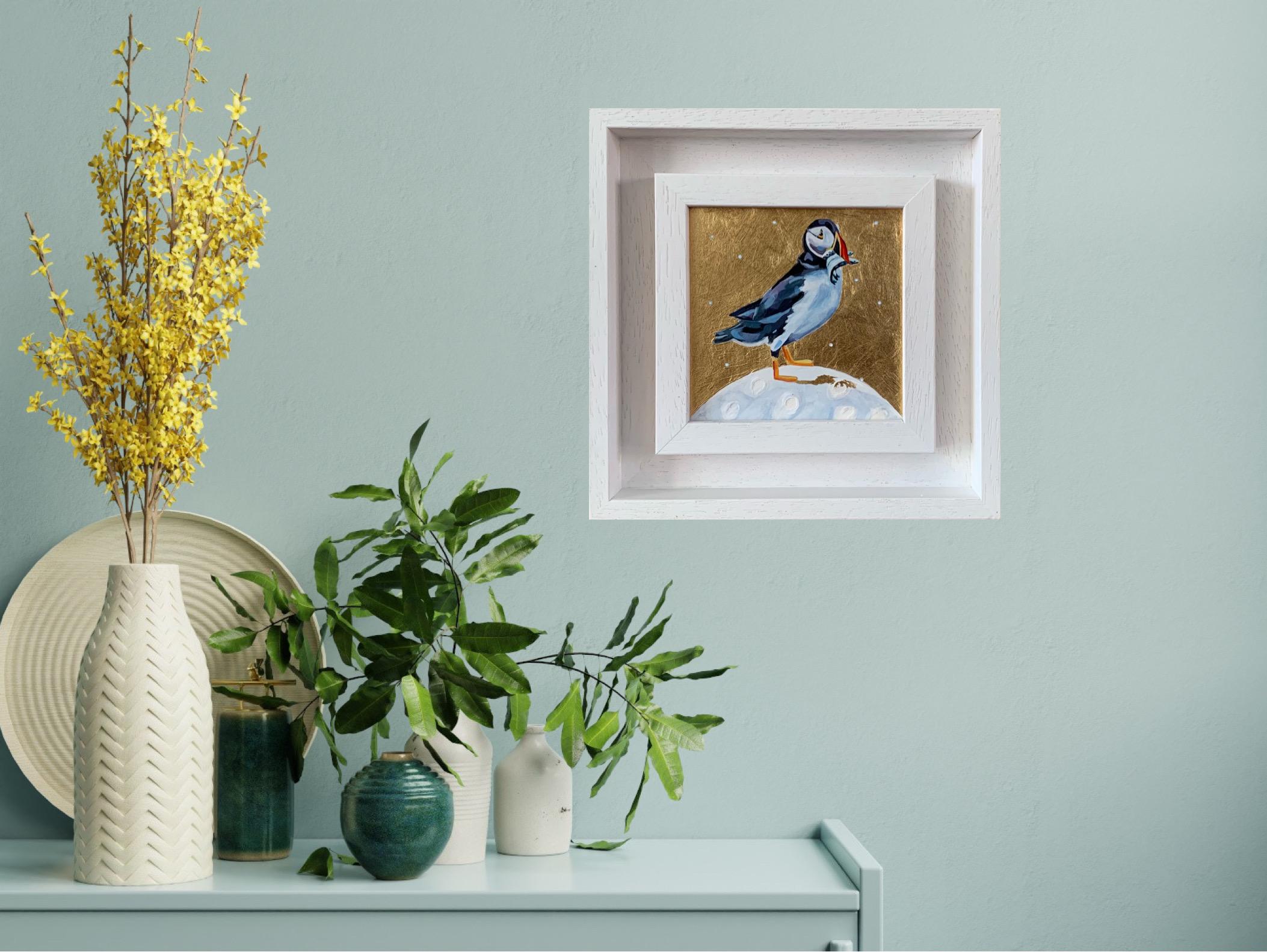 Puffin Fluffin, Uccello, Nature, Animali, Pittura originale in vendita 2