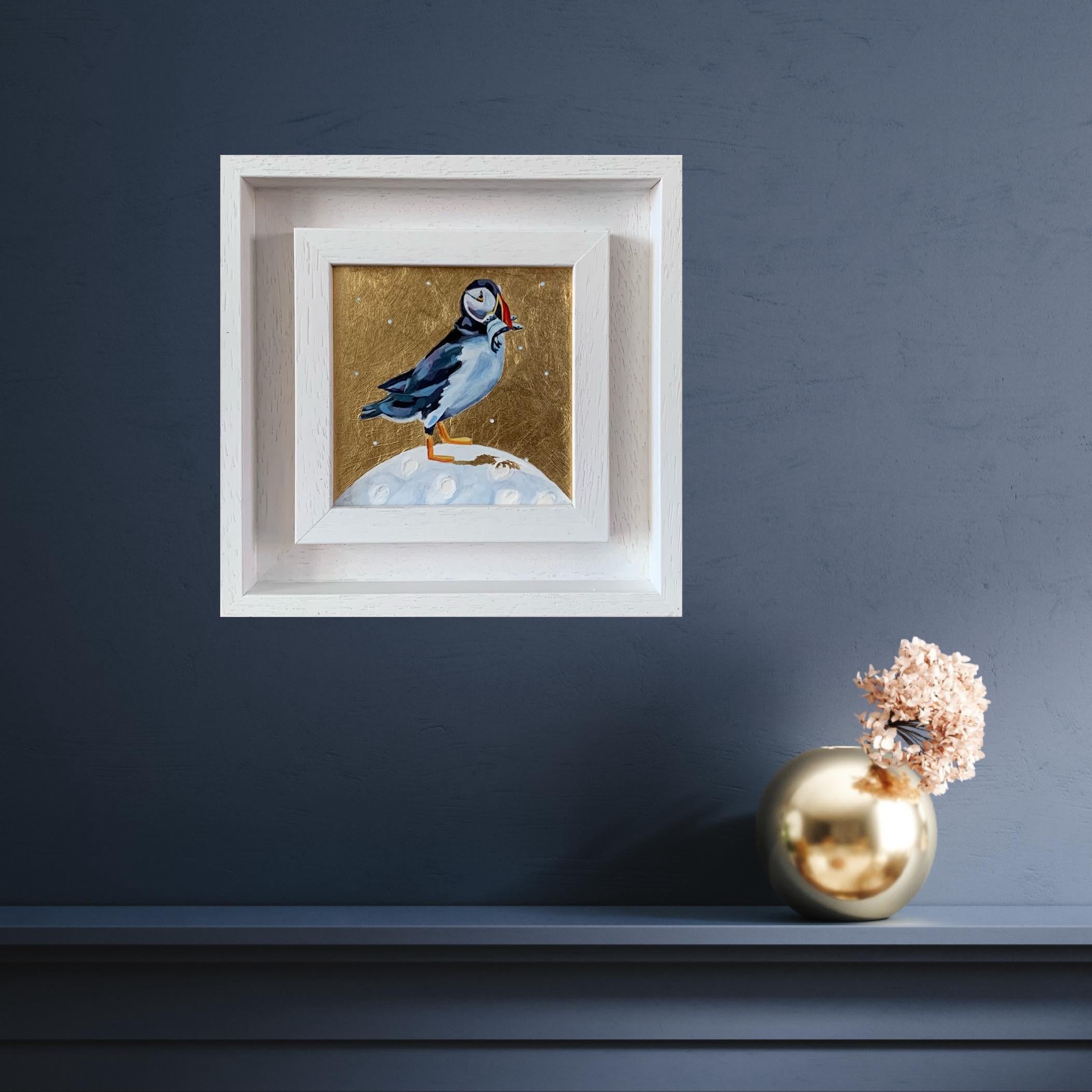 Puffin Fluffin, Uccello, Nature, Animali, Pittura originale in vendita 3