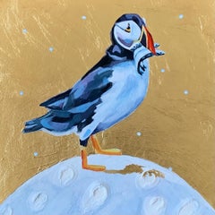Puffin Fluffin, Uccello, Nature, Animali, Pittura originale