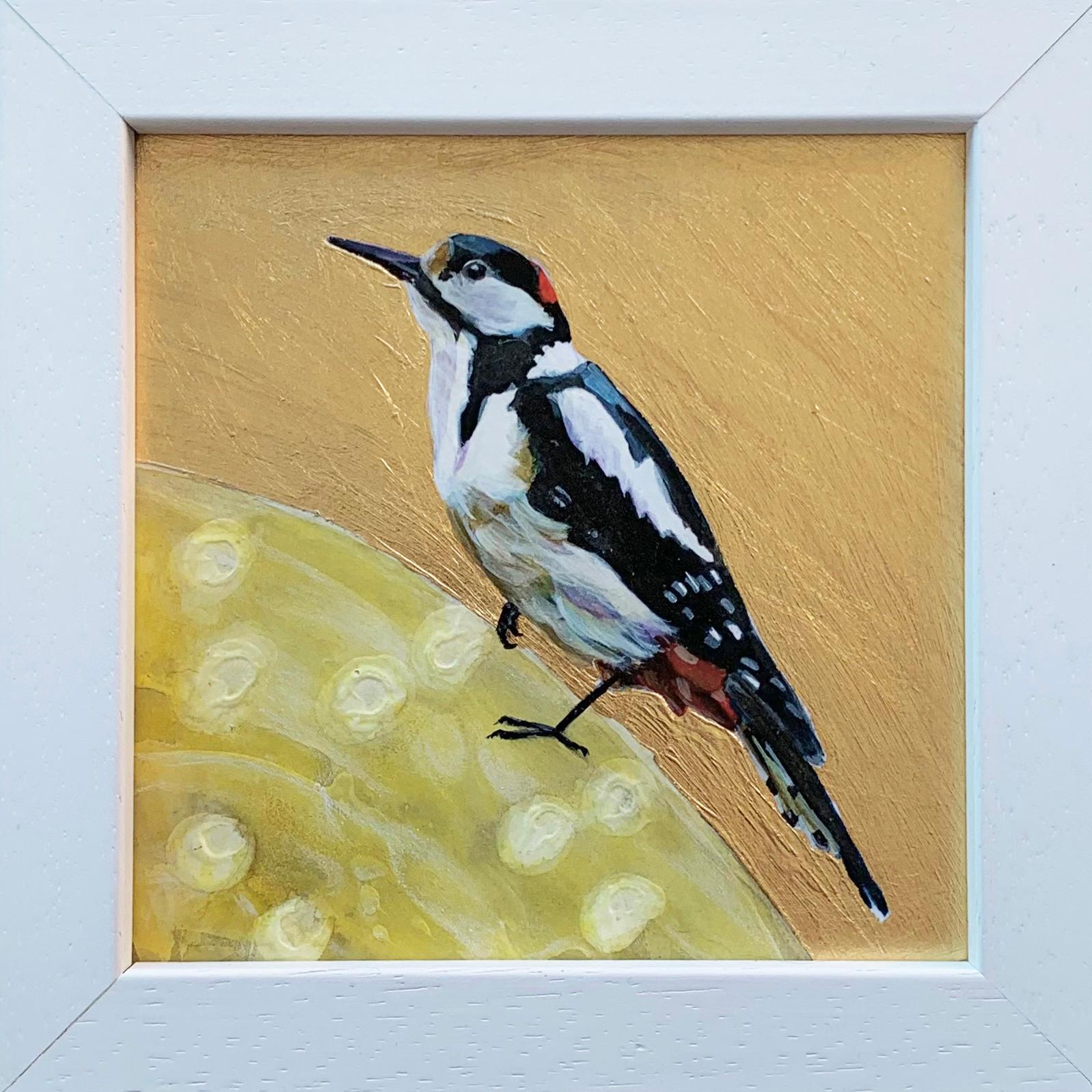 We are so blessed with such a variety of beautiful bird species within the UK. I feel inspired and 'Over The Moon' with joy, watching them and listening to their little bird songs each day. Woody Love, Over The Moon is an original mixed media,