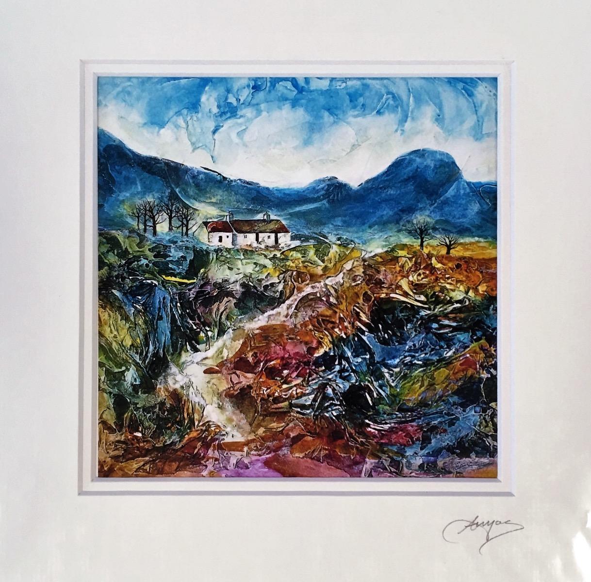 Anya Simmons – This is a signed limited edition giclée print of the original “Heather Bothy”. The print is presented on 310gsm museum fine art paper with an acid free mount. The size stated below includes the mount. This print edition is out of 20