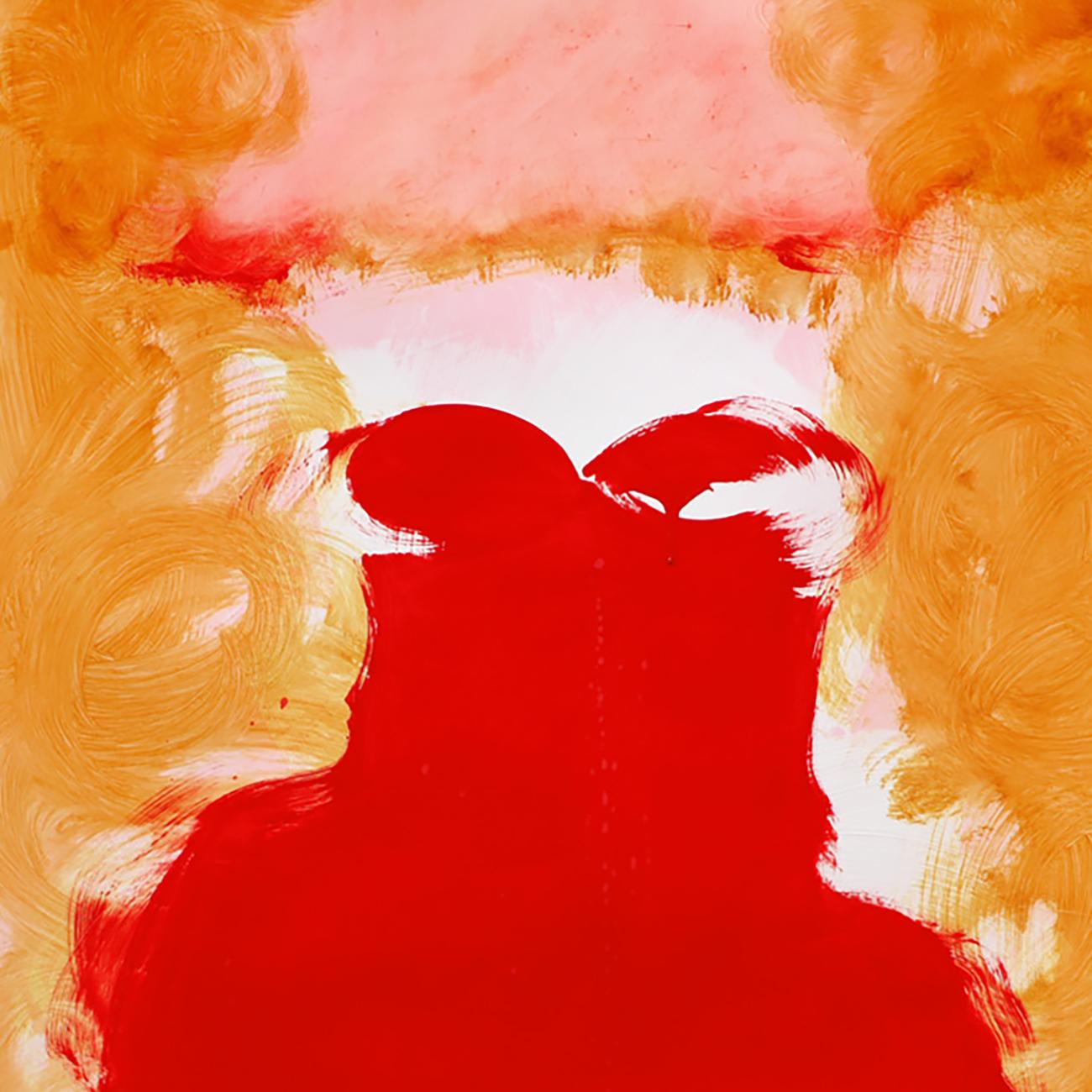 Blush (peinture abstraite) - Rouge Abstract Painting par Anya Spielman