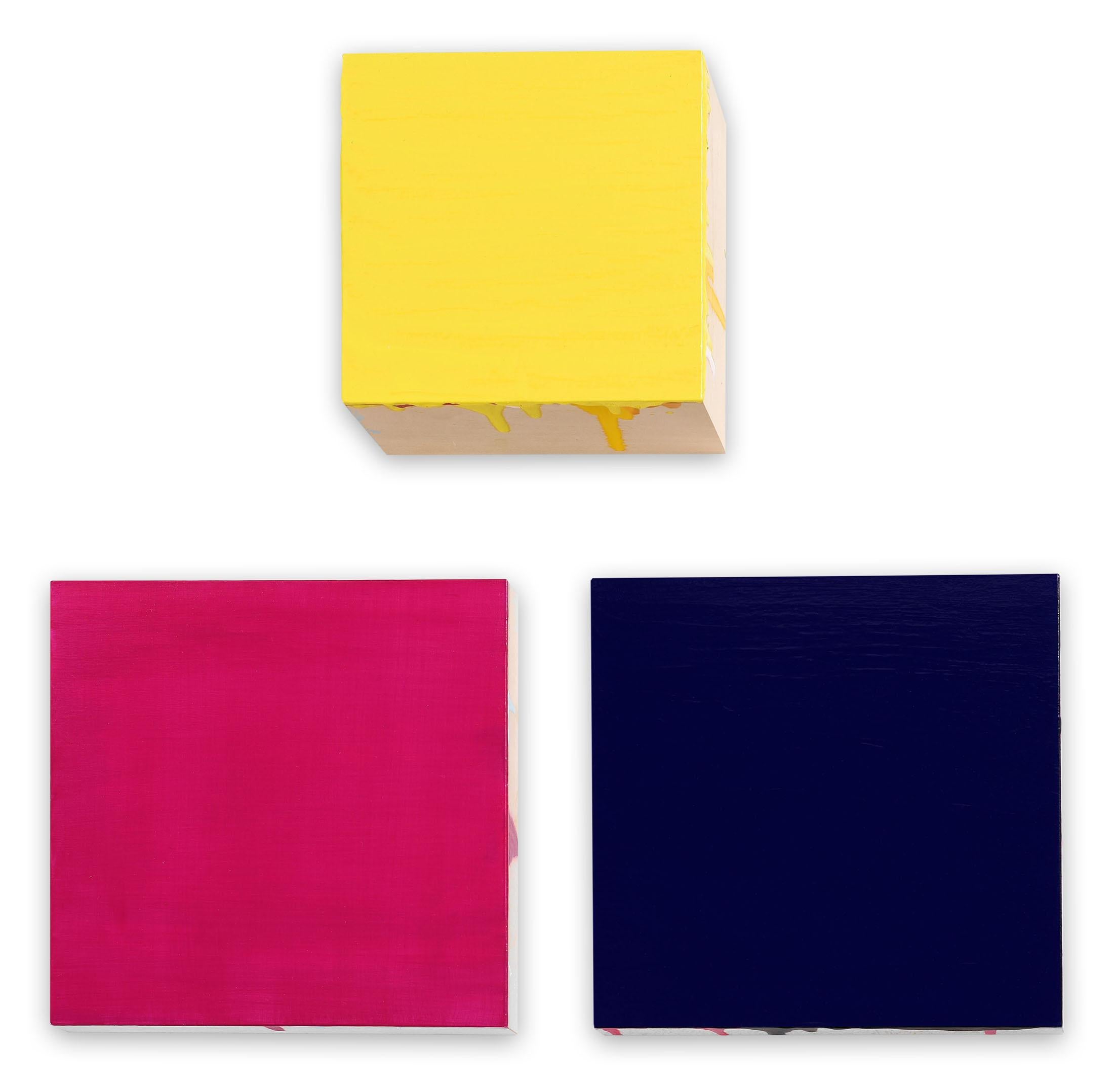 Abstract Painting Anya Spielman - Encre couleur crème miel et violette (peinture abstraite)