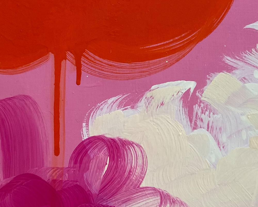 Ride oder sterben (Abstraktes Gemälde) (Pink), Abstract Painting, von Anya Spielman
