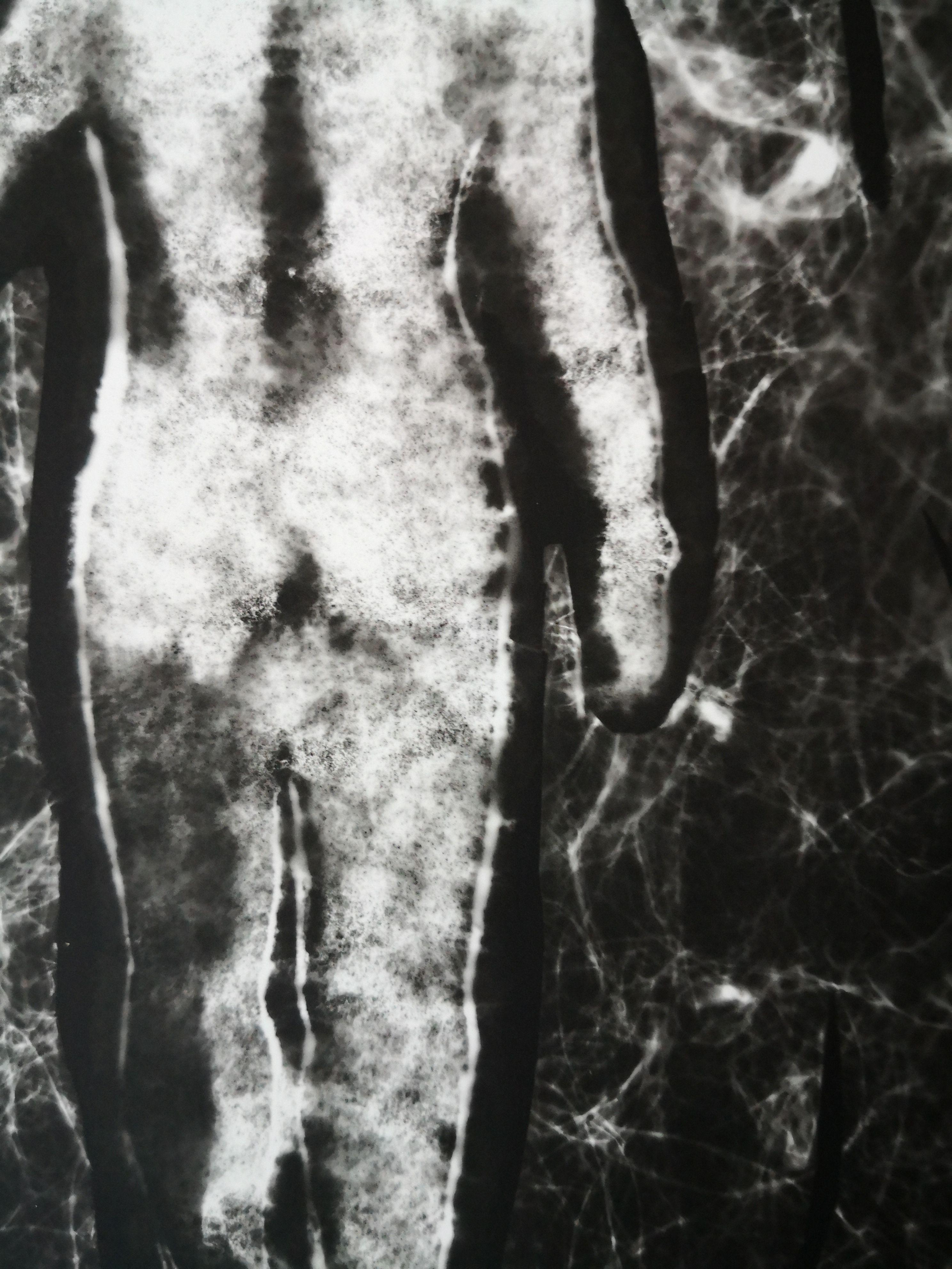 Adam and Eve, Mixed Media on Paper - Expressionist Mixed Media Art by Anyck Alvarez Kerloch