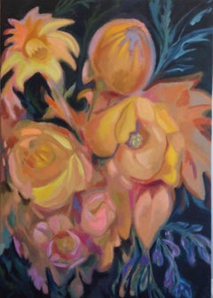 Autumn Flowers, Painting, Acrylic on Canvas