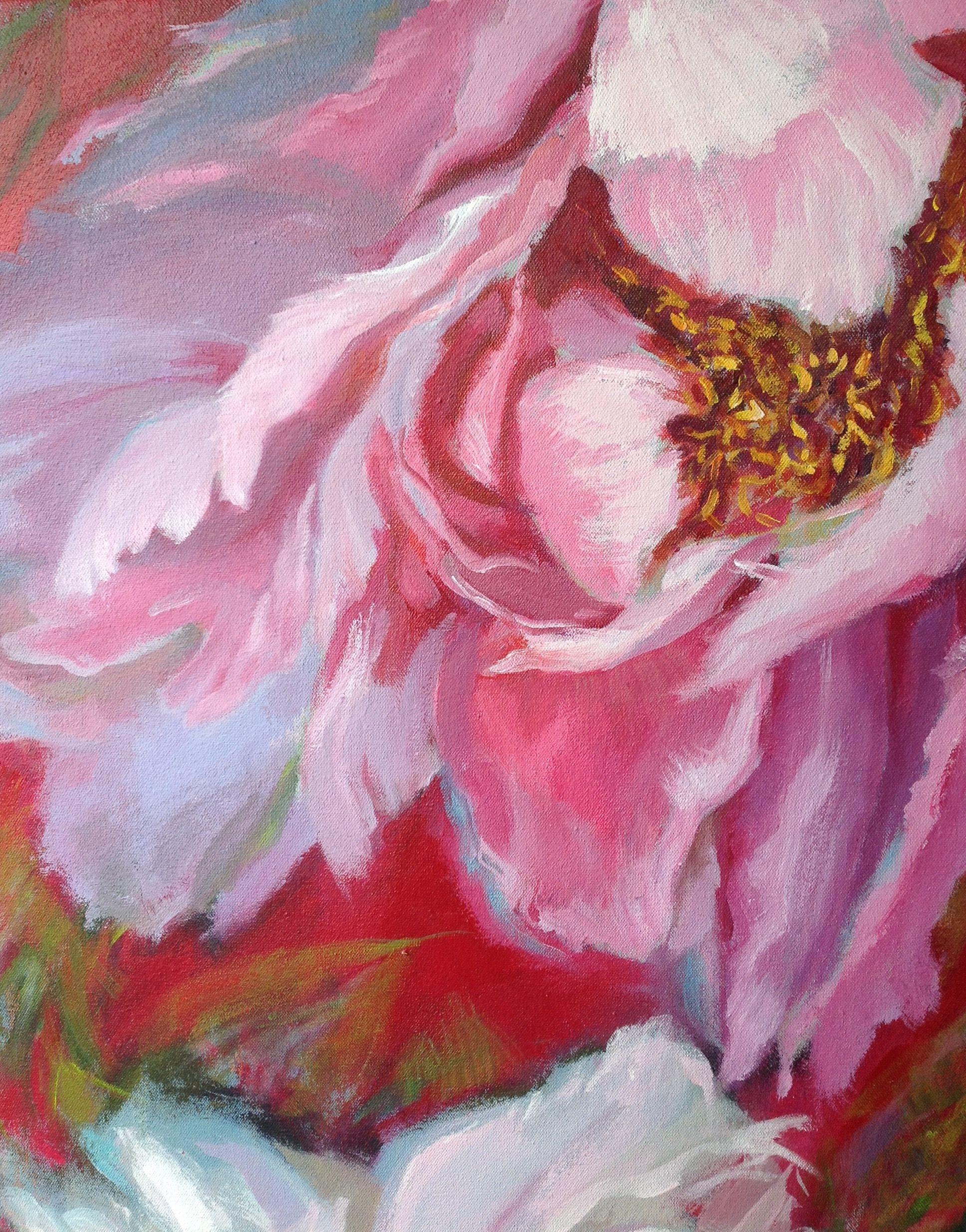 Big Flowers, Painting, Acrylic on Canvas For Sale 1