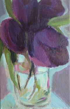 Tulips noires, peinture sur toile