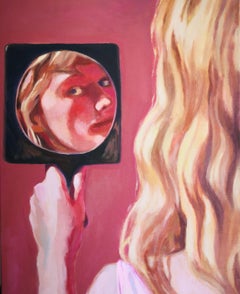 Blond in Mirror, Painting, Acrylic on Canvas