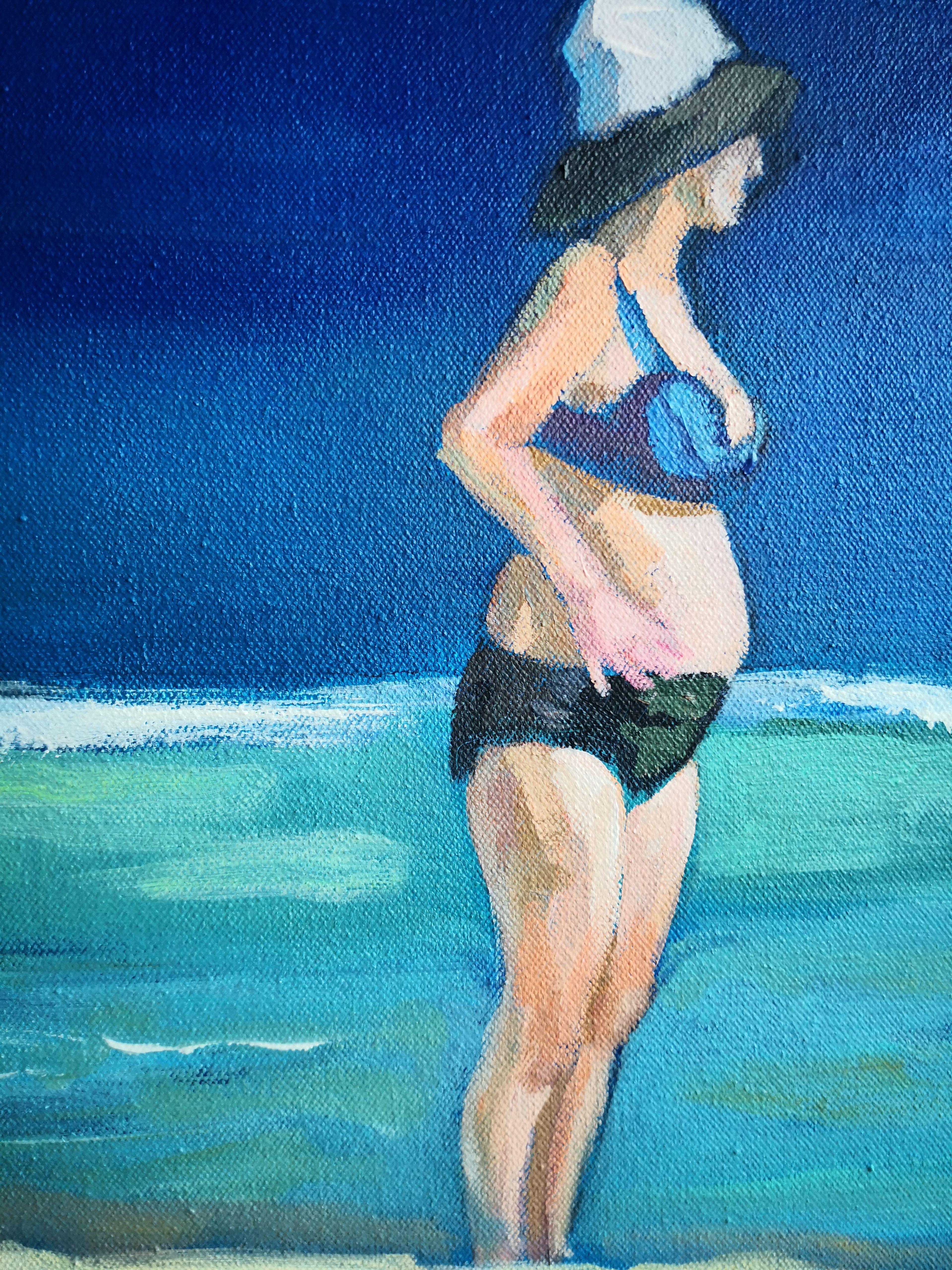 Day at The Beach, Painting, Acrylic on Canvas For Sale 2