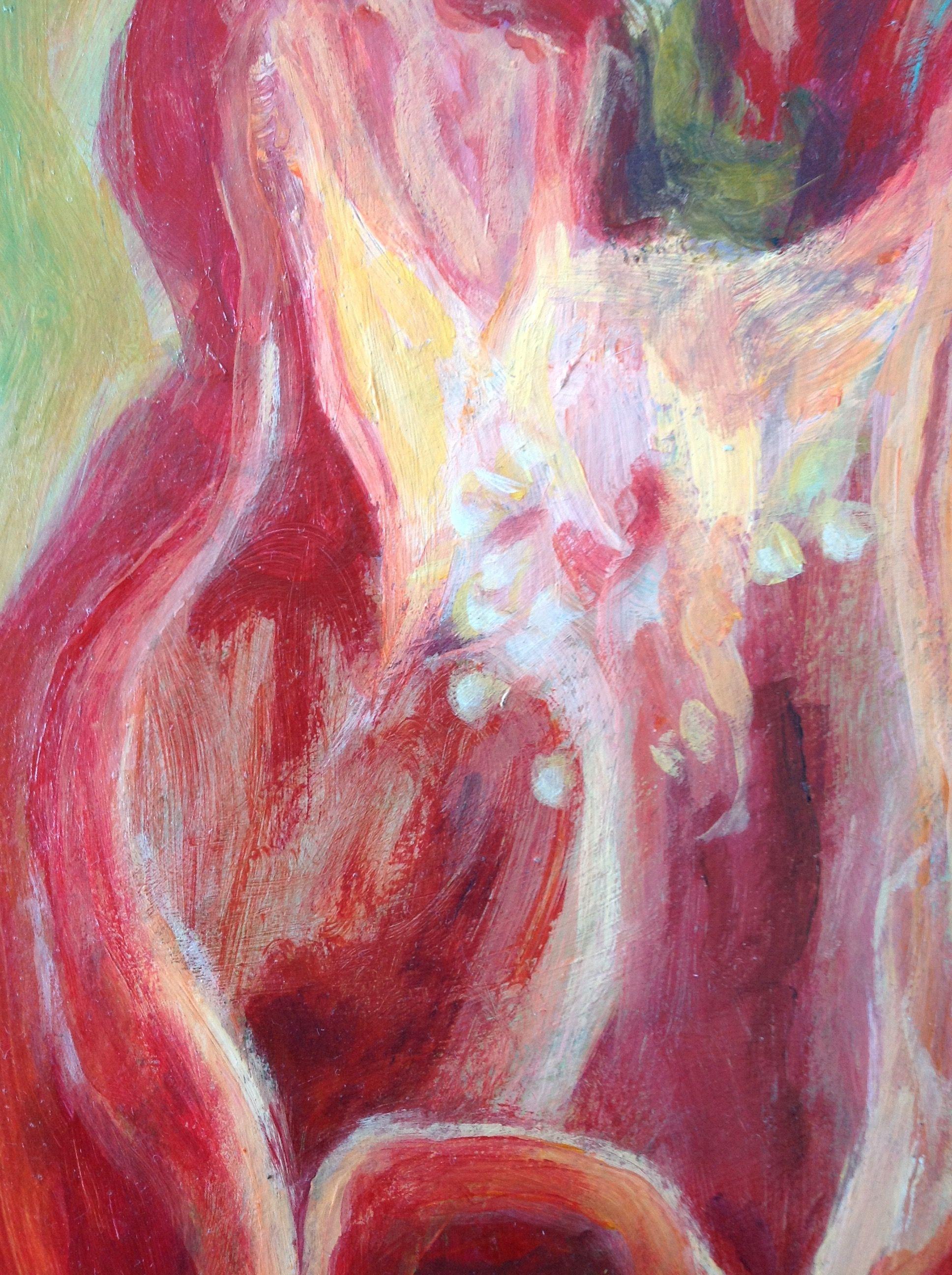 Half of a red pepper, Painting, Acrylic on Paper For Sale 2