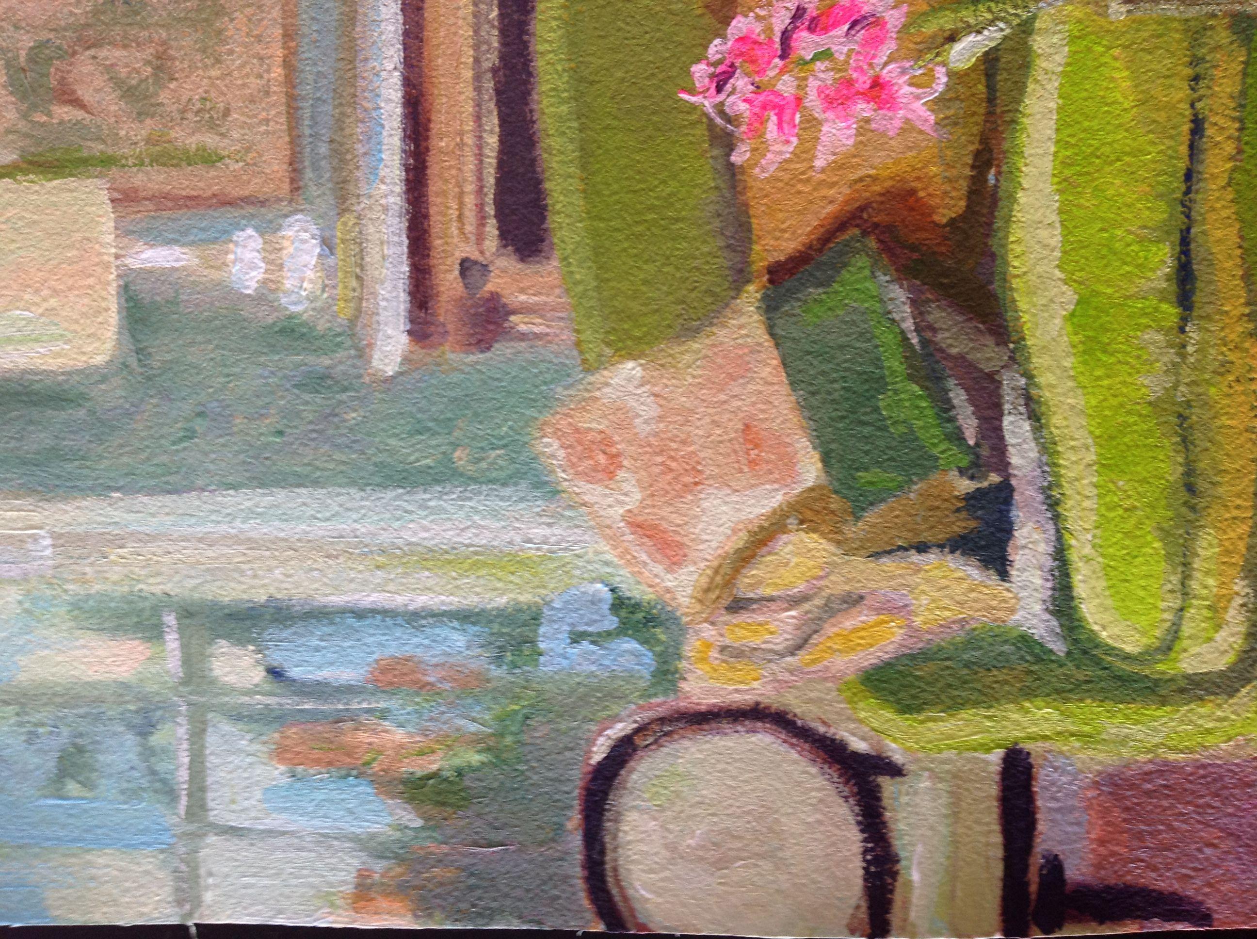 Obra acrílica sobre papel de calidad de archivo.  Pertenece a una serie de obras que tienen como tema las ventanas :: Pintura :: Contemporánea :: Esta obra viene con un certificado oficial de autenticidad firmado por el artista :: Lista para colgar: