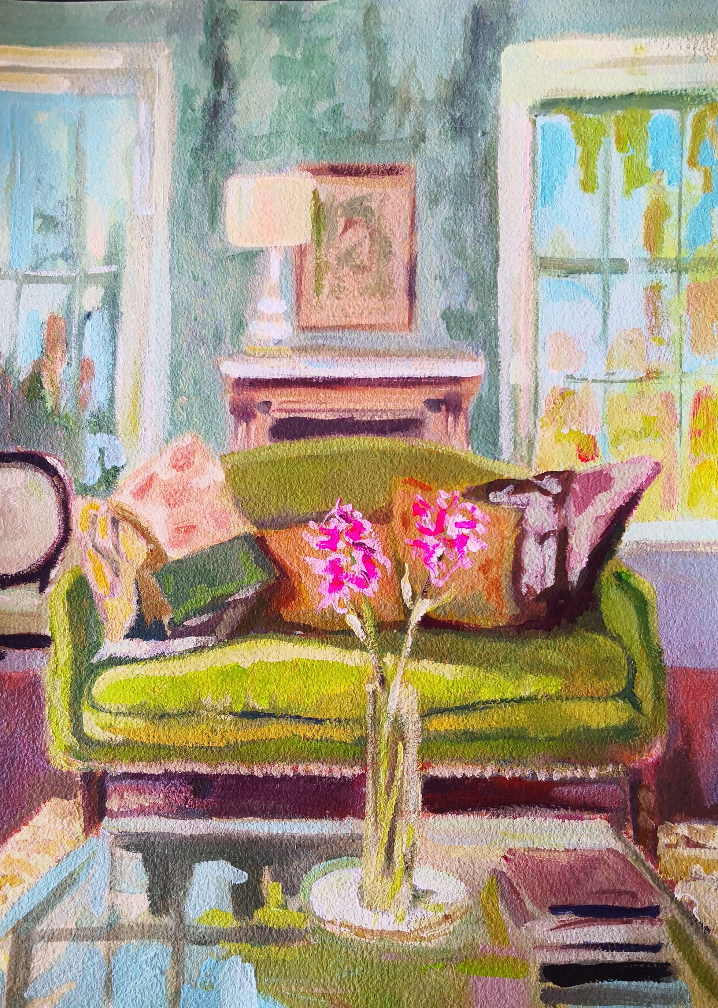 Interior nº 1, Pintura, Acrílico sobre papel - Painting de Anyck Alvarez Kerloch
