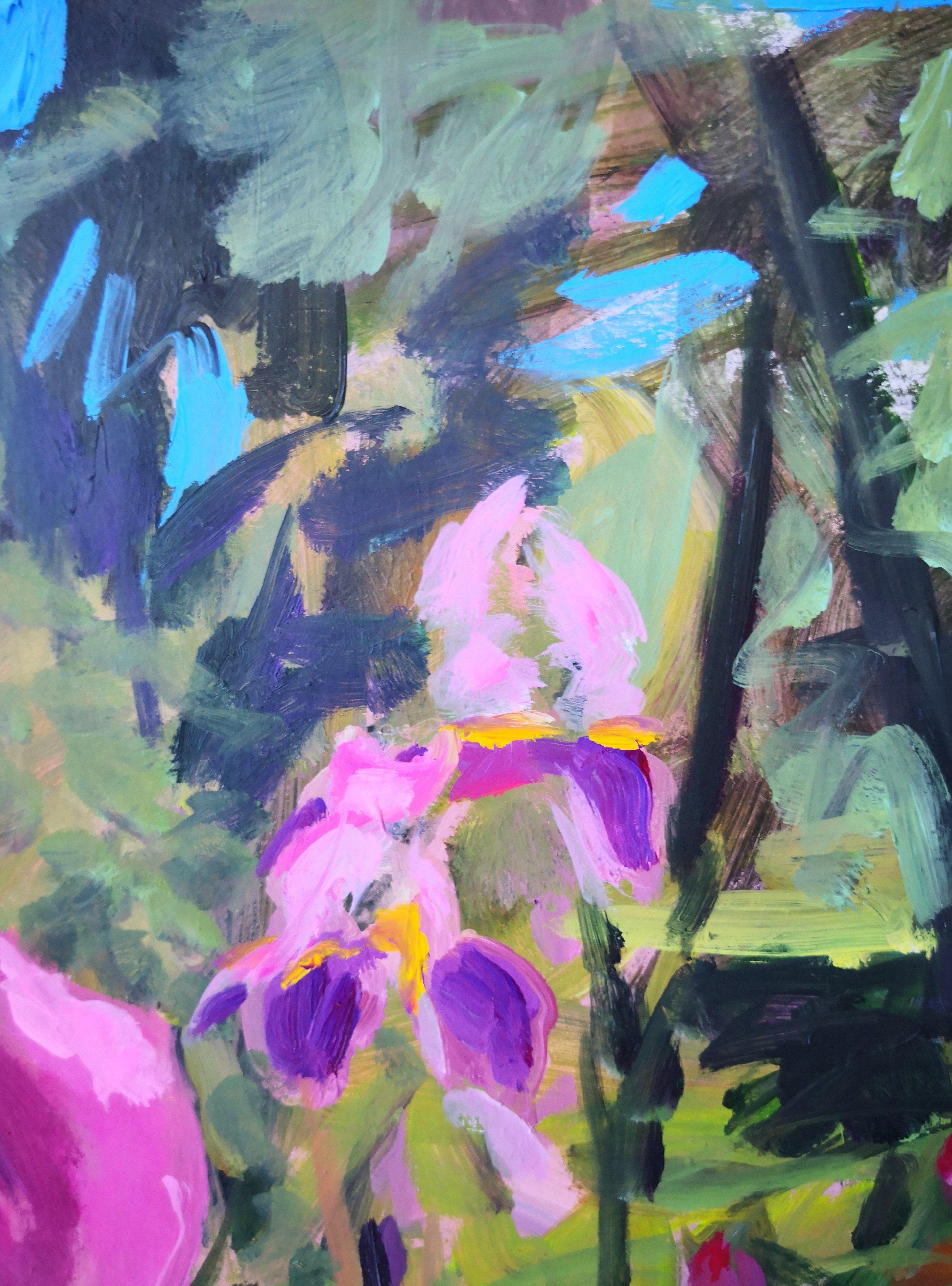 Obra acrílica sobre papel de calidad de archivo.  La obra se barnizaría antes de ser enviada.  Cuando llega la primavera siempre acabo haciendo una serie de obras que representan el florecimiento de los árboles y las flores :: Pintura ::