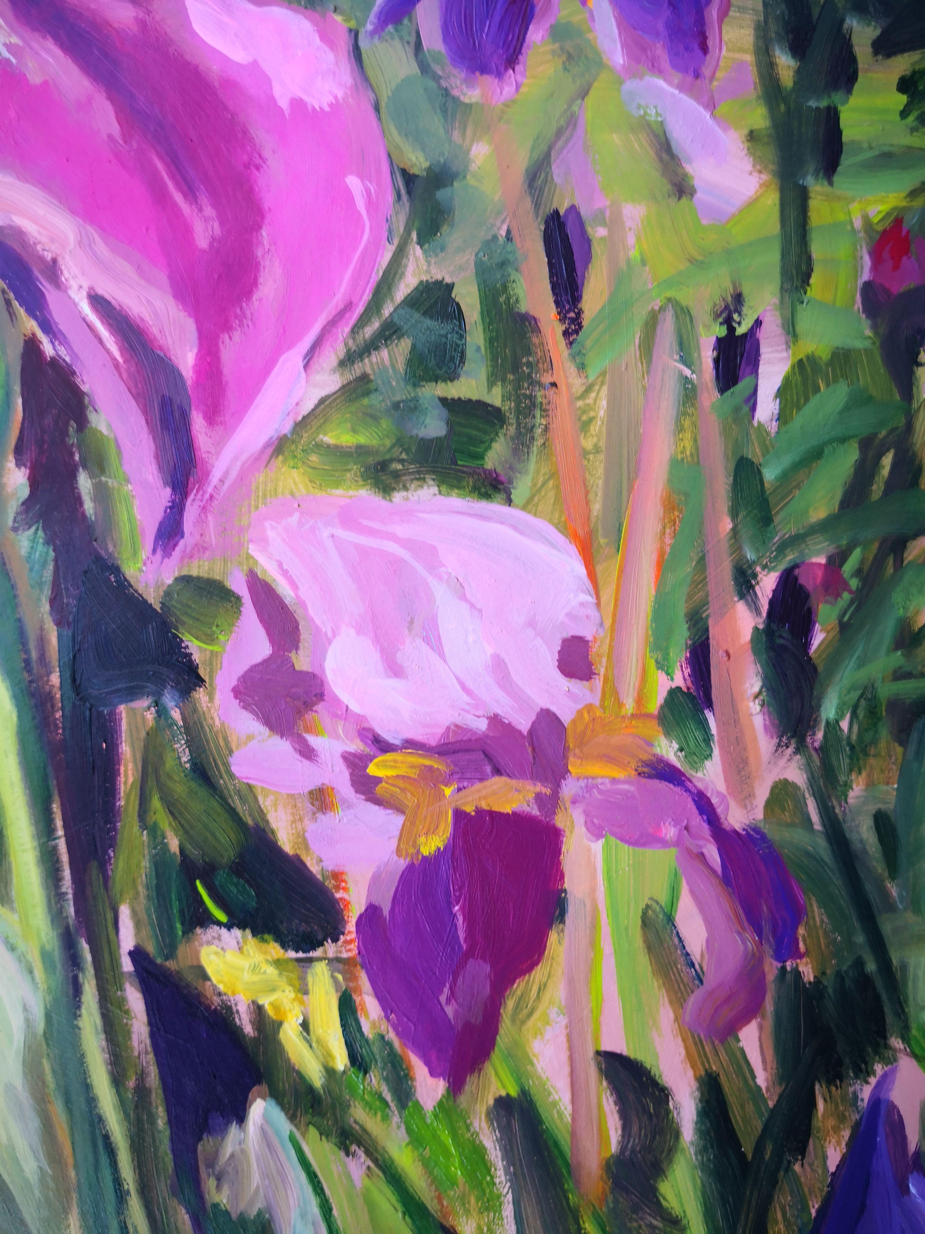 Campo de Iris, Pintura, Acrílico sobre papel en venta 1