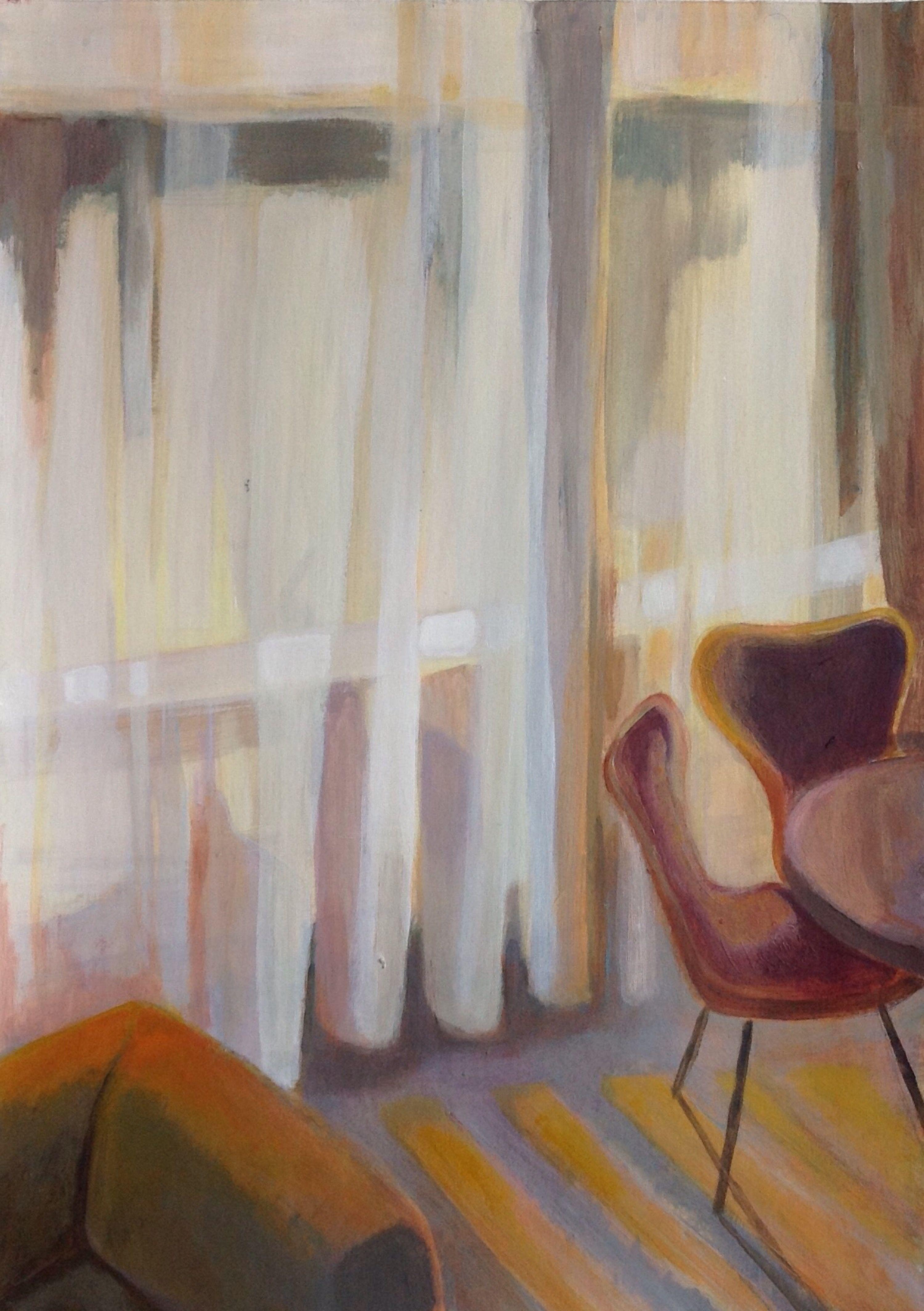 Luz a través de la ventana II, Pintura, Acrílico sobre papel - Painting de Anyck Alvarez Kerloch