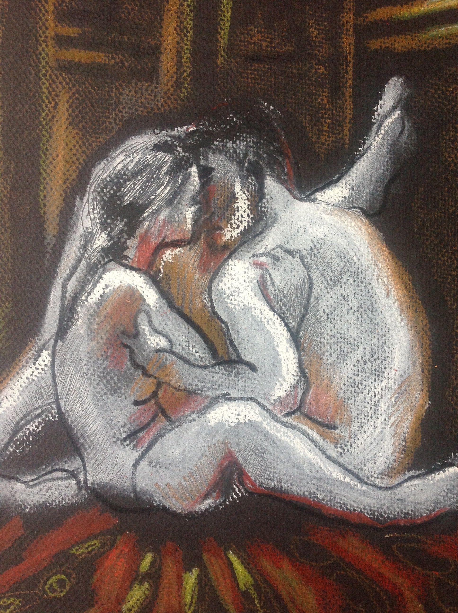 Love in The Afternoon, Painting, Pastels on Paper For Sale 2