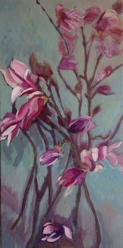 Magnolien, Gemälde, Acryl auf Leinwand