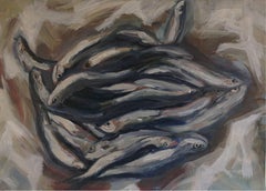 More sardines, Painting, Acrylic on Paper
