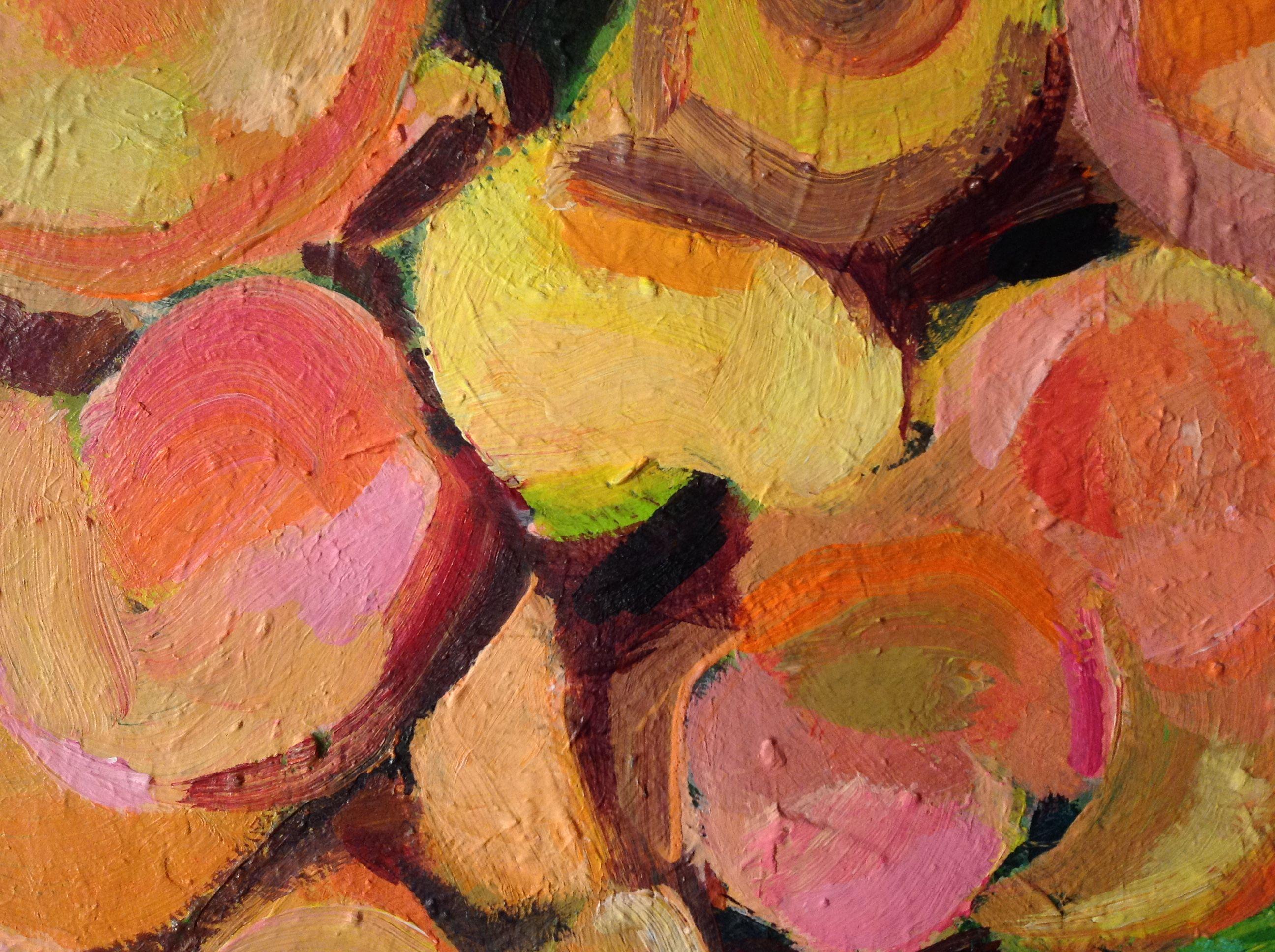 Orange flowers, Painting, Acrylic on Paper For Sale 1