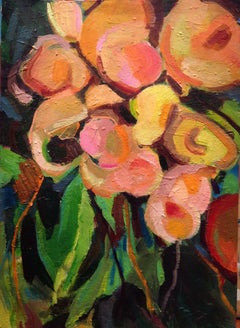 Orange flowers, Painting, Acrylic on Paper