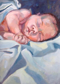 Sleeping Baby, Painting, Acrylic on Paper