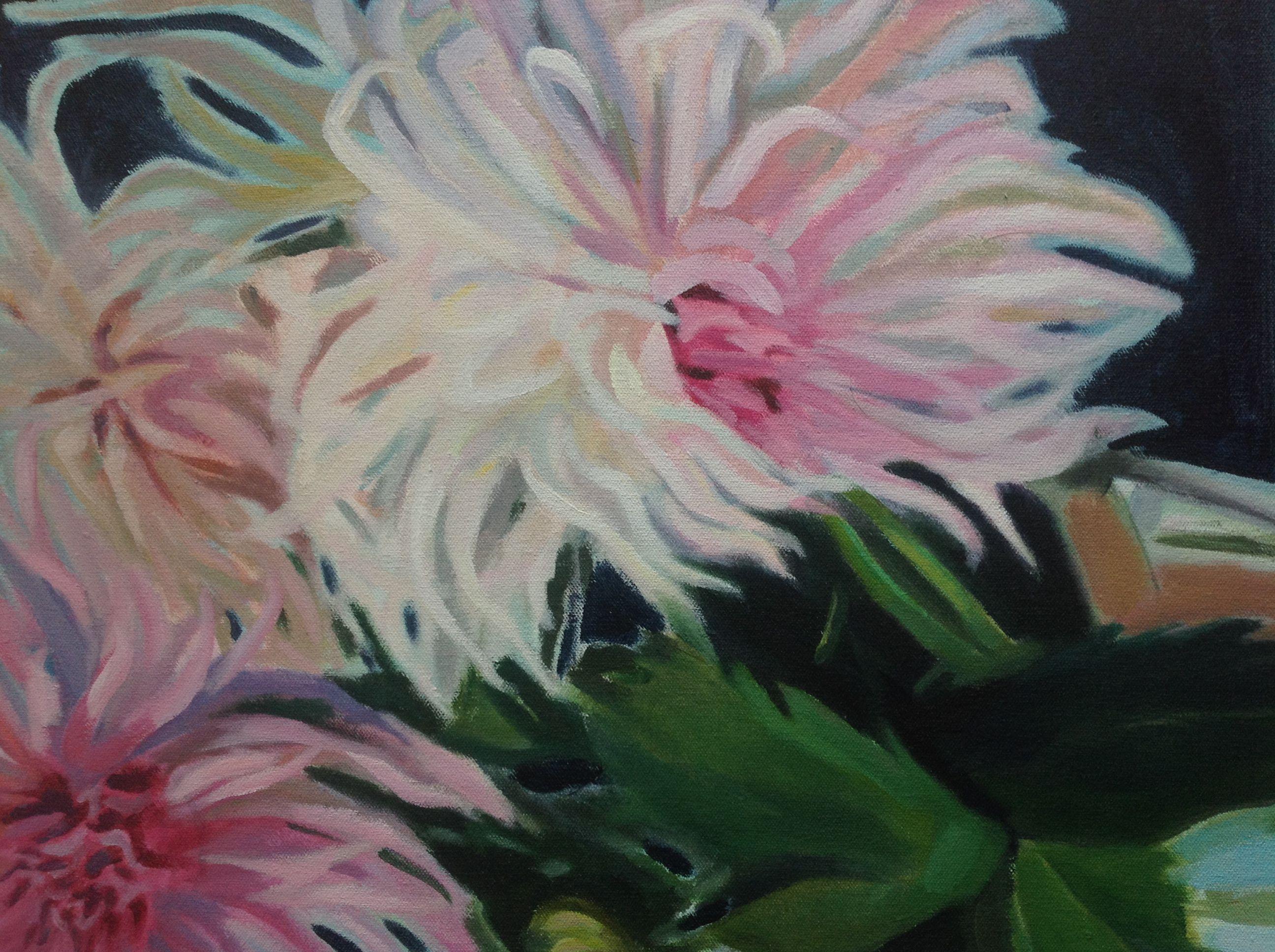Acryl auf unmontierter Leinwand.  Es würde lackiert werden, bevor es gerollt in einer Röhre verschickt wird.  Jeden Frühling malt sie eine Serie von Werken, die sich mit der Natur befassen. :: Malerei :: Expressionismus :: Dieses Werk wird mit einem