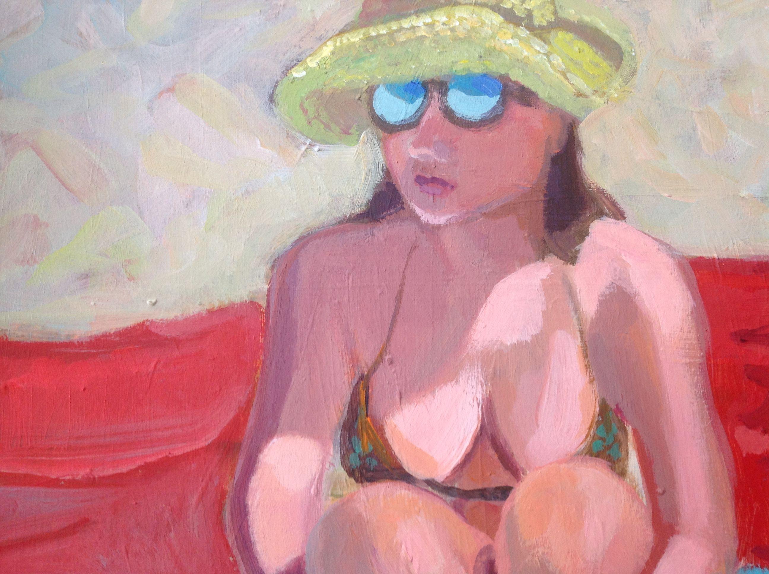 Acrilico su carta pesante di qualità archivistica.  L'estate offre sempre ottimi modelli per i dipinti, soprattutto in spiaggia. :: Pittura :: Contemporanea :: Questo pezzo viene fornito con un certificato ufficiale di autenticità firmato