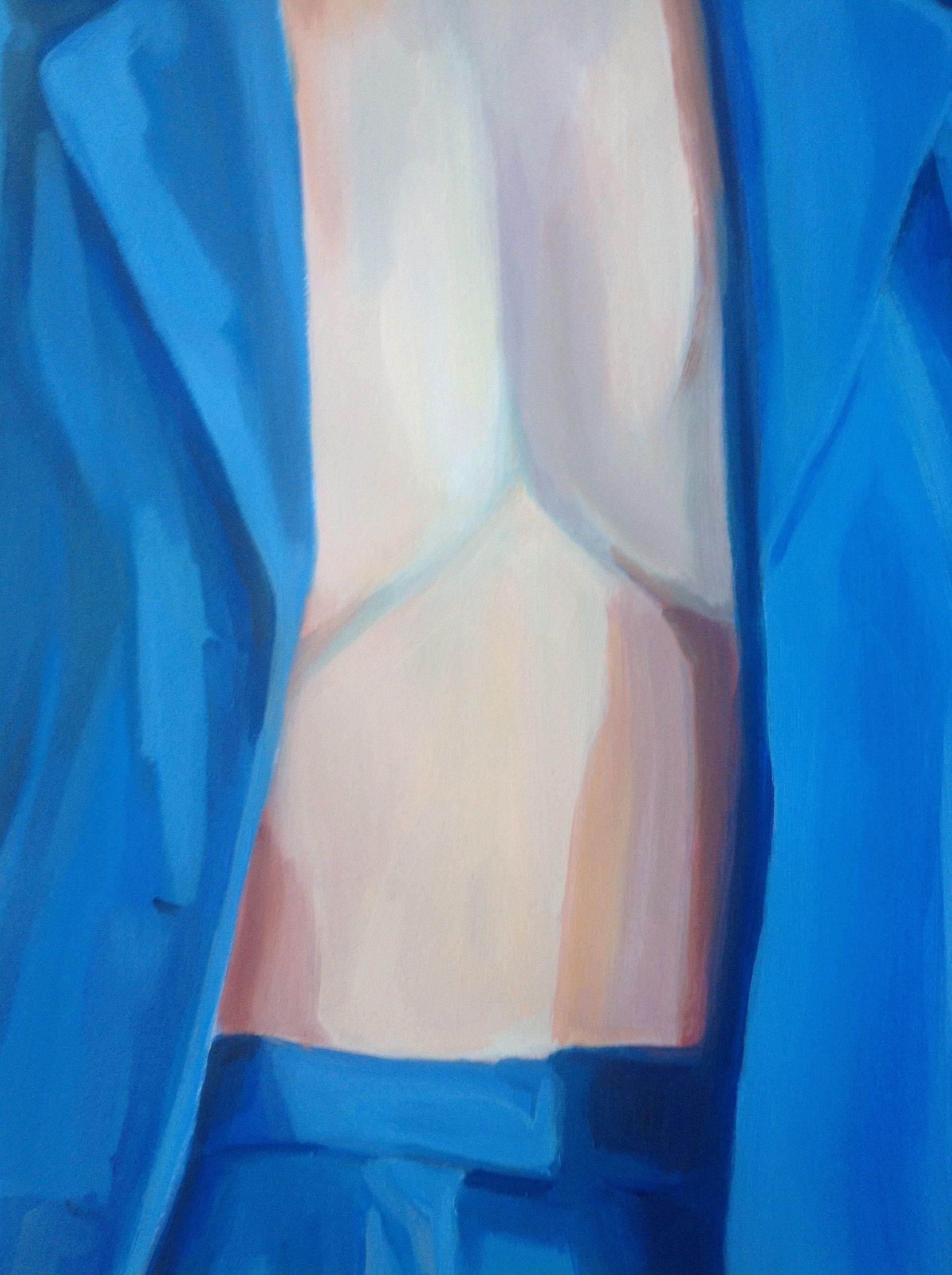 El traje azul, Pintura, Acrílico sobre papel - Painting de Anyck Alvarez Kerloch