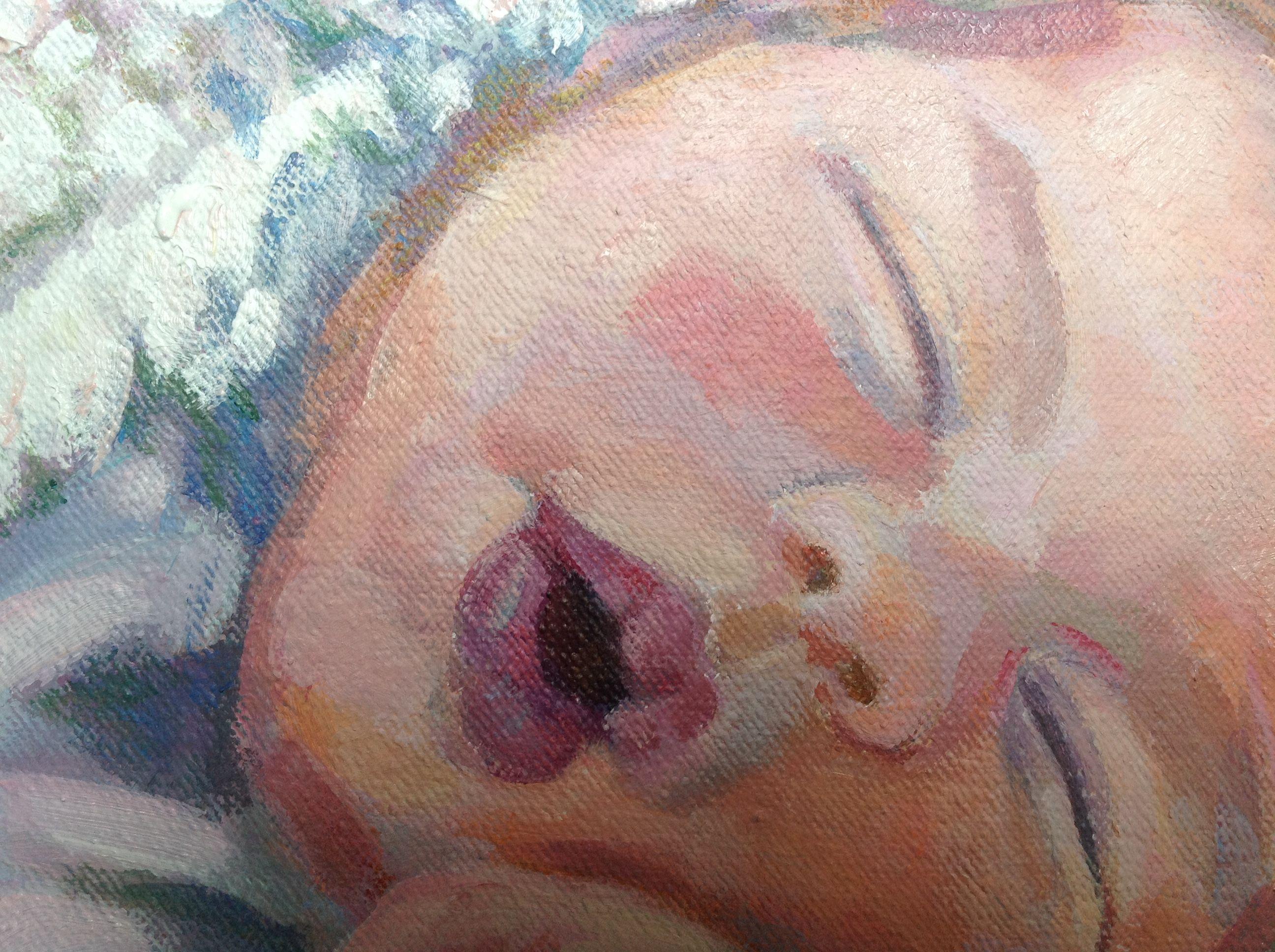 Il pisolino, Pittura, Acrilico su tela - Painting Contemporaneo di Anyck Alvarez Kerloch