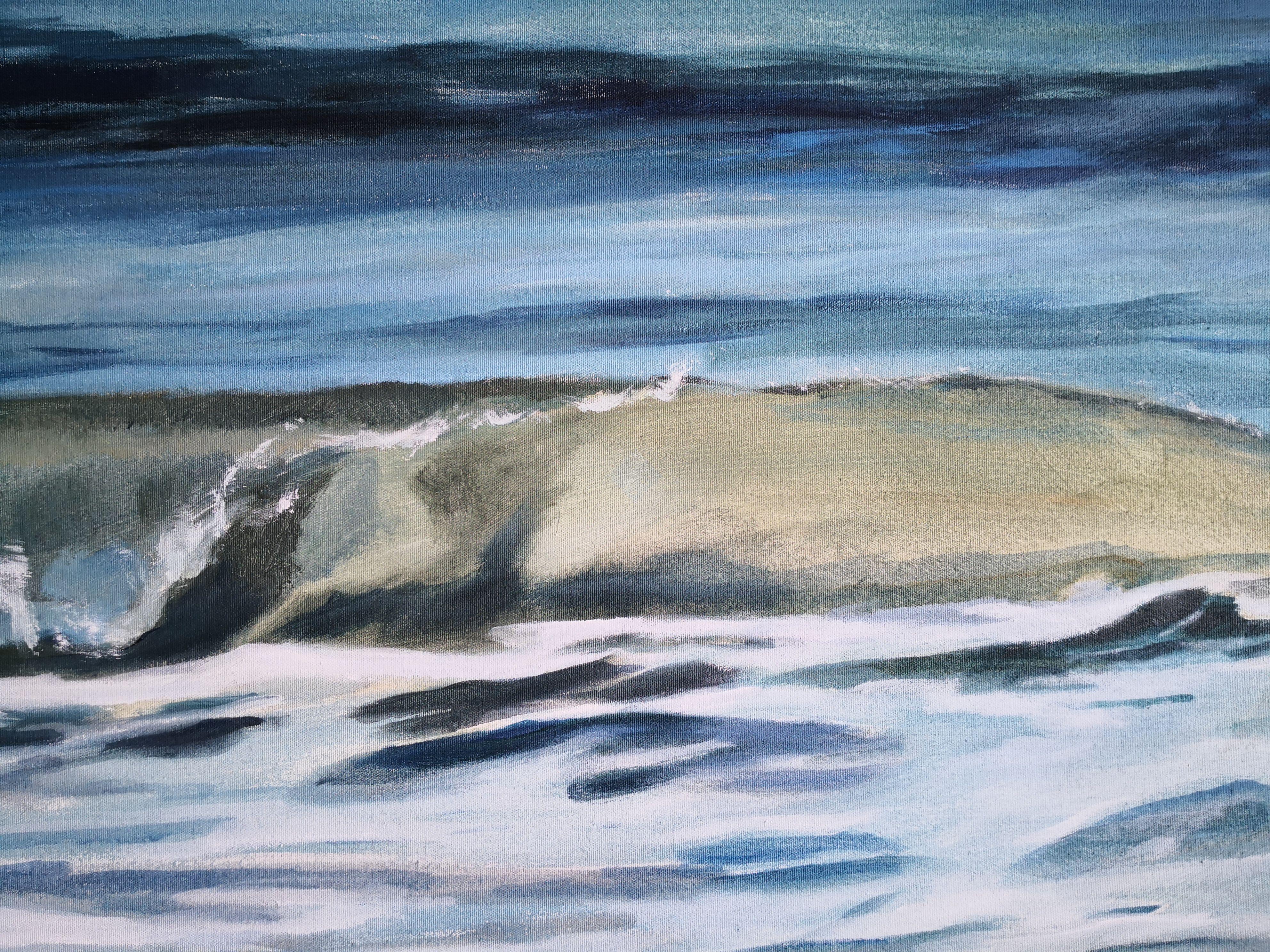 Transparent Wave, Painting, Acrylic on Canvas For Sale 2