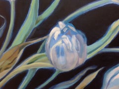 Tulipani su nero, Pittura, Acrilico su tela