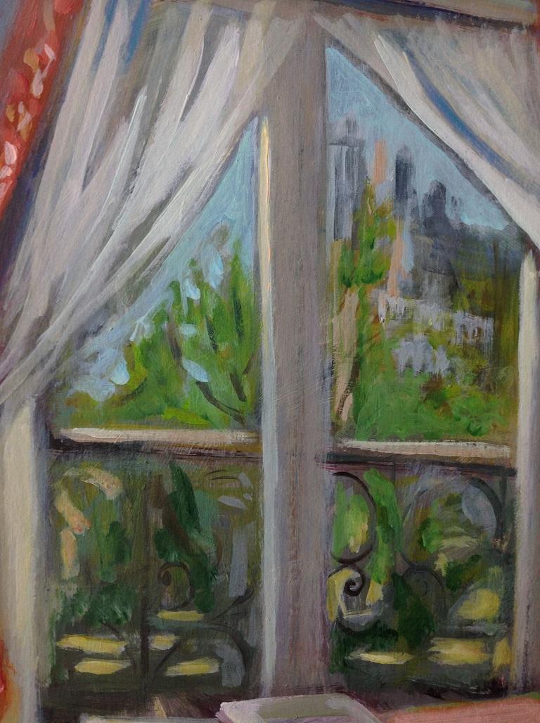 window acrylic painting