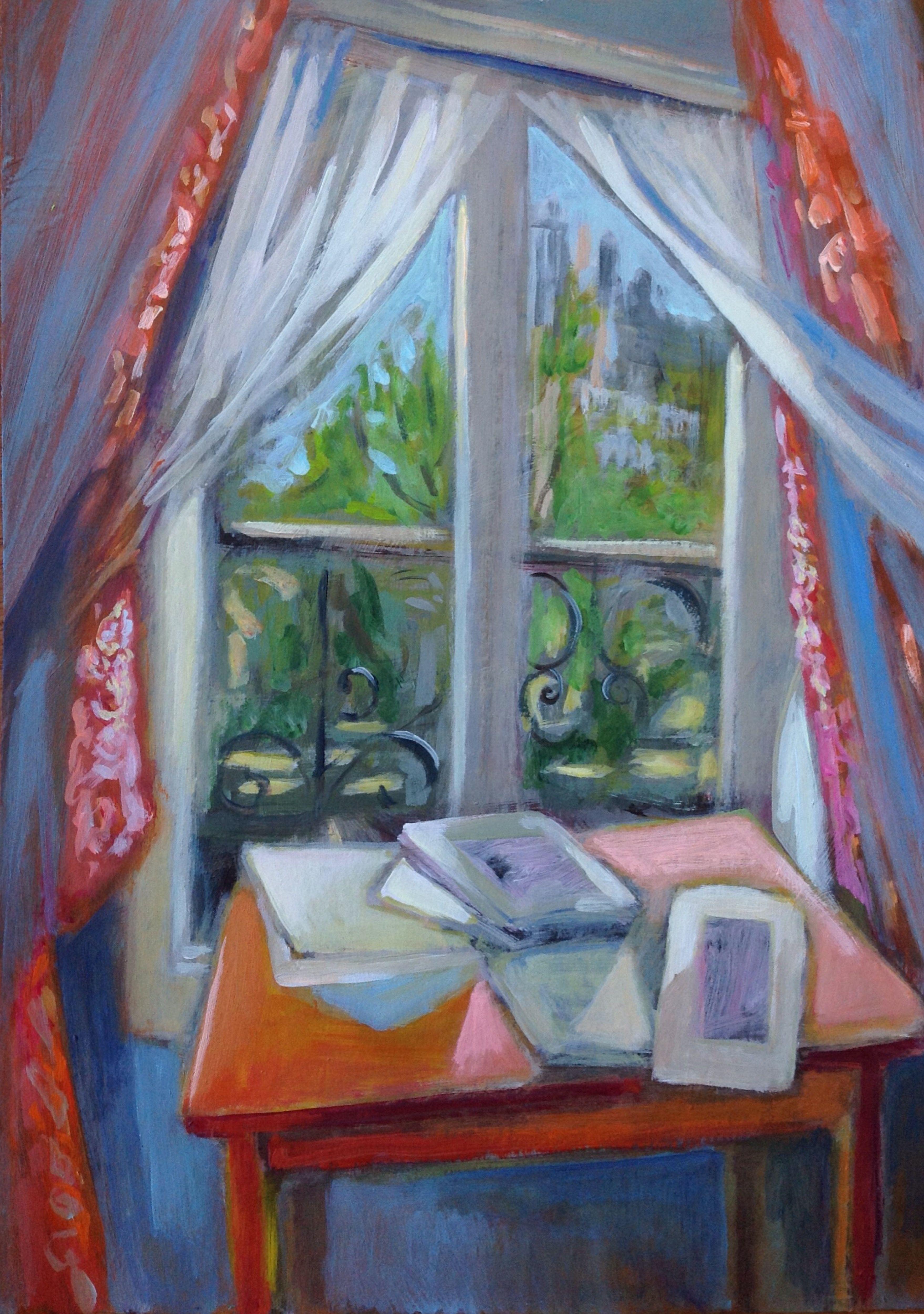 watercolor window painting