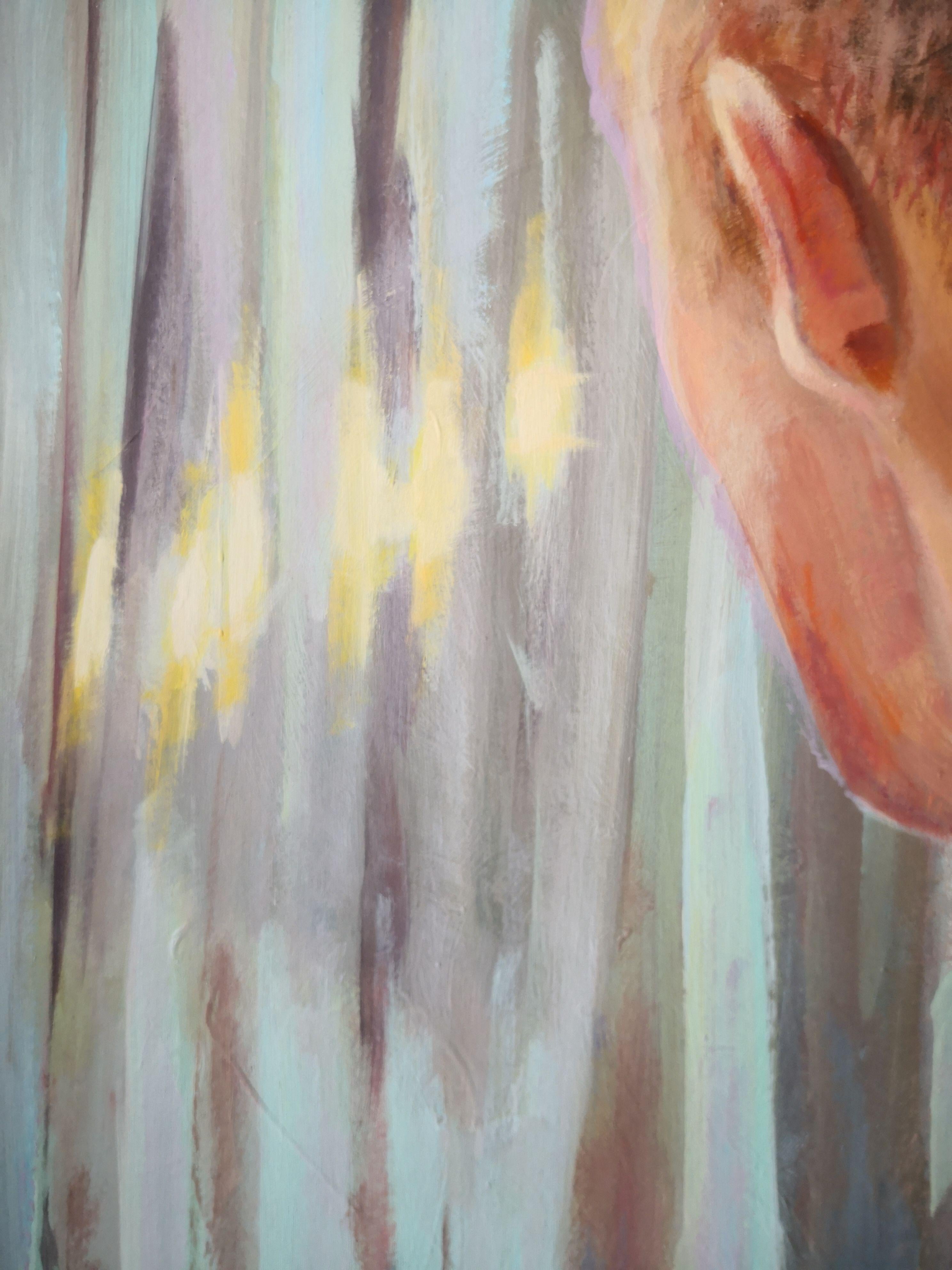 Waiting, Gemälde, Acryl auf Papier (Zeitgenössisch), Painting, von Anyck Alvarez Kerloch