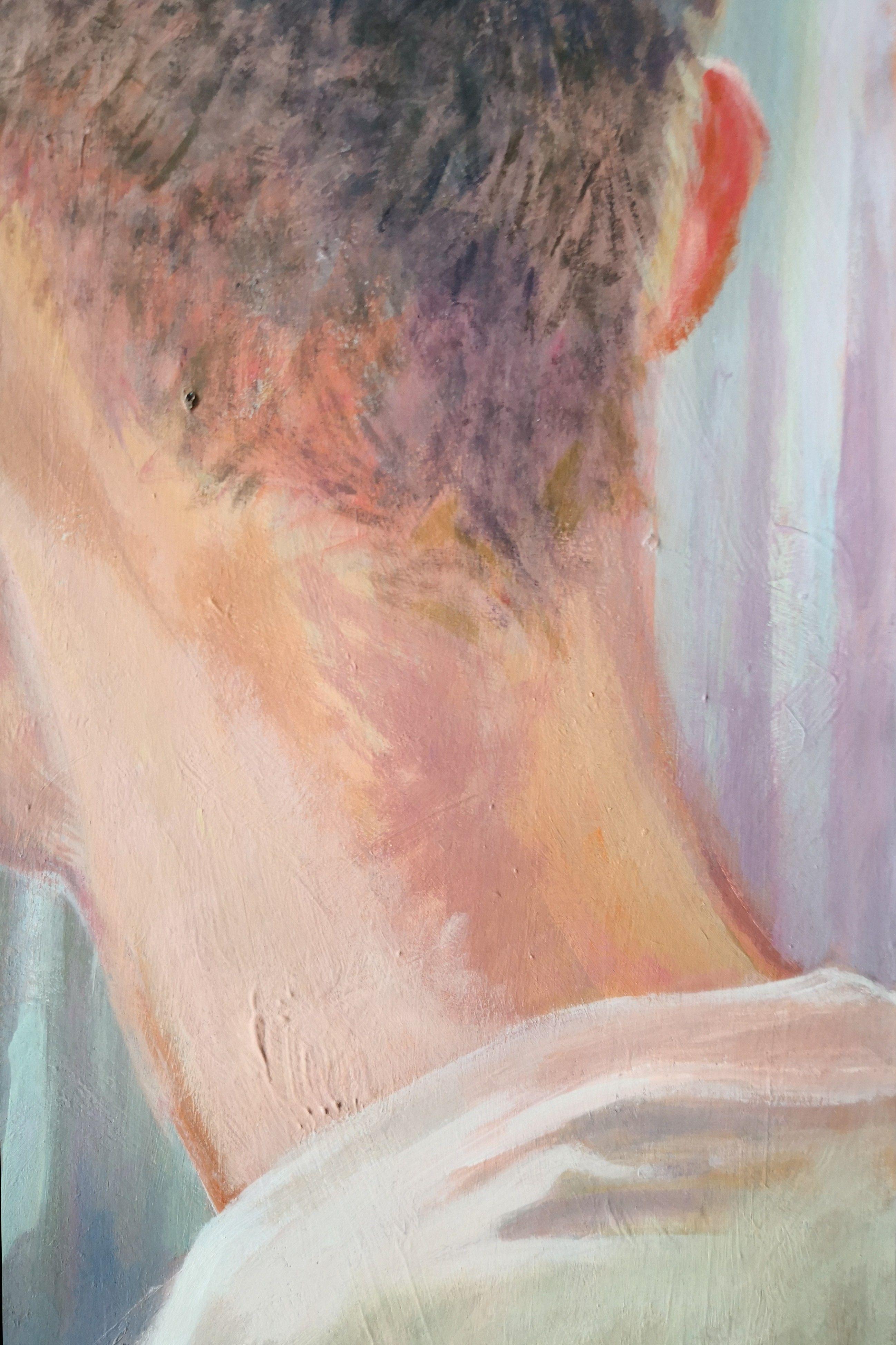 Waiting, Gemälde, Acryl auf Papier im Angebot 1