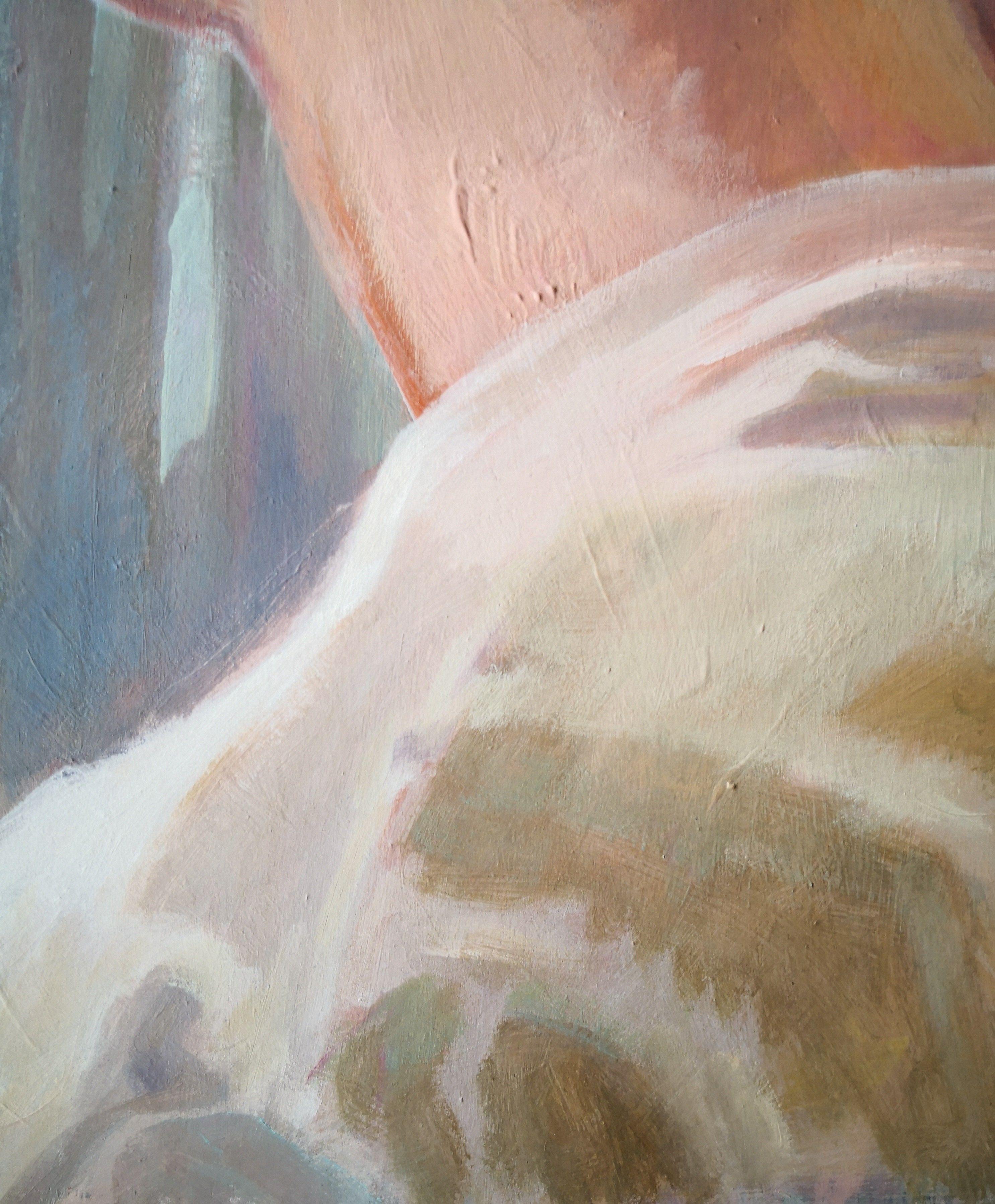 Waiting, Gemälde, Acryl auf Papier im Angebot 2