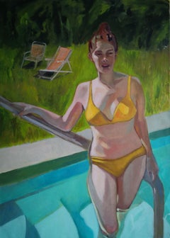 Bikini amarillo, Pintura, Acrílico sobre lienzo