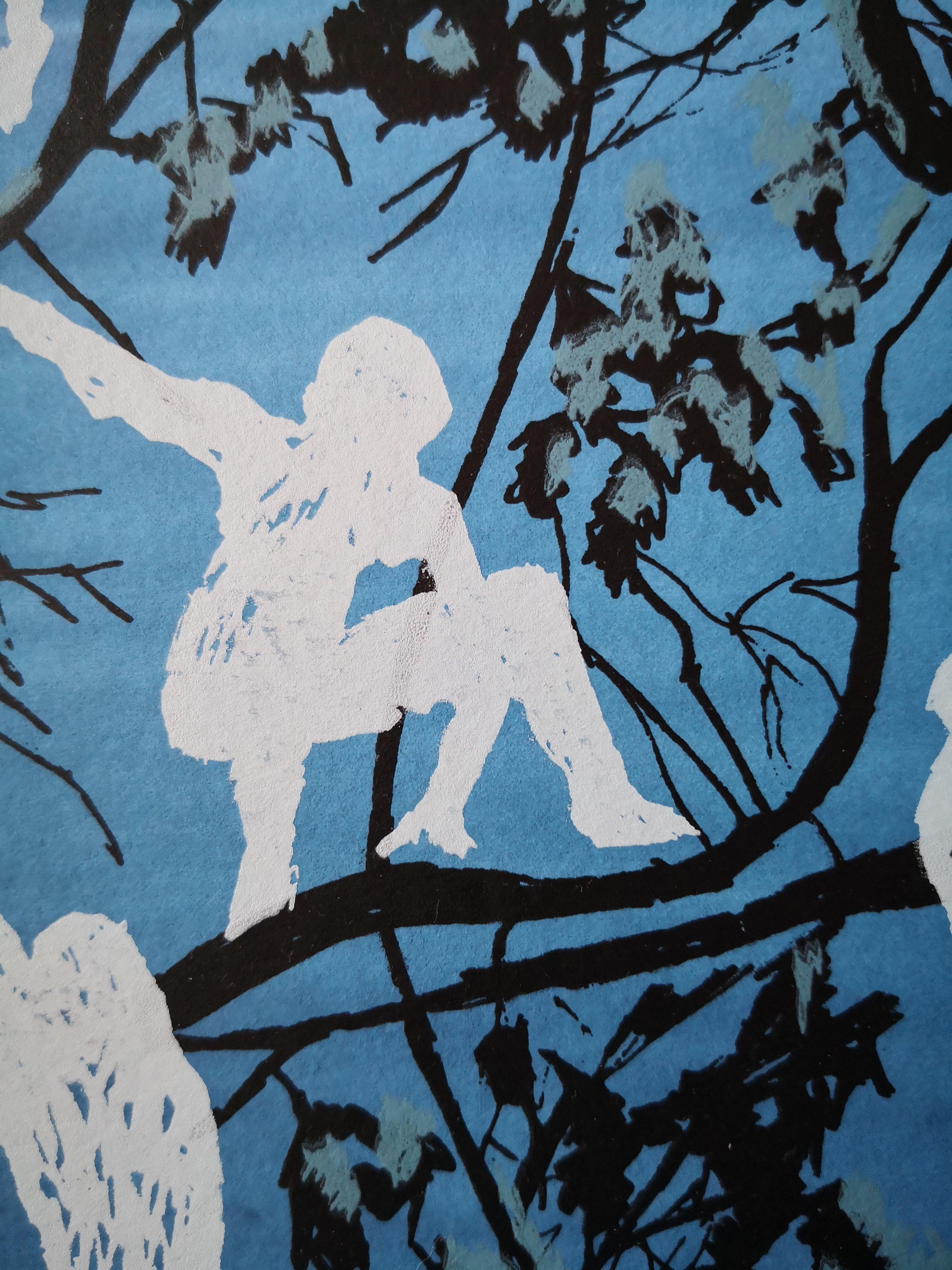 Arboreal Acrobats, Hand Printed Work, Screen For Sale 3
