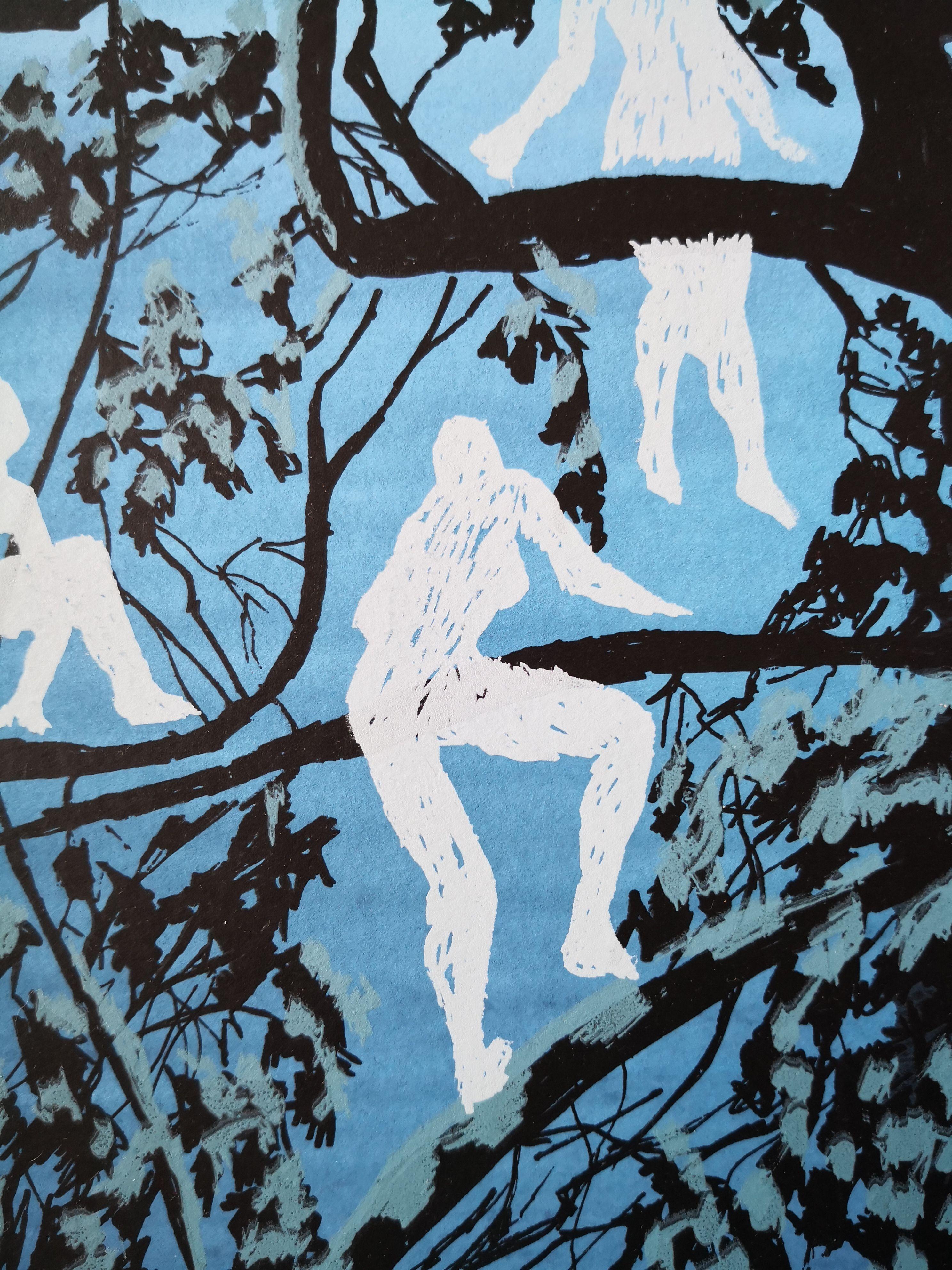 Arboreal Acrobats, Hand Printed Work, Screen For Sale 4