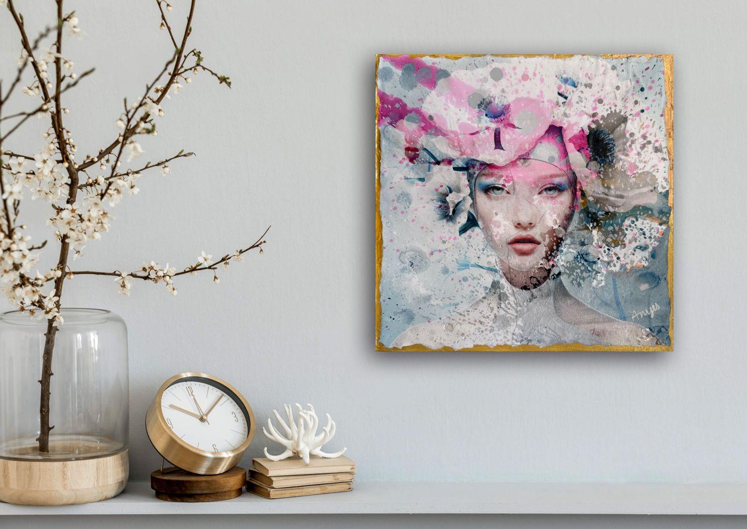 Pretty Splash, technique mixte sur toile - Contemporain Mixed Media Art par Anyes Galleani